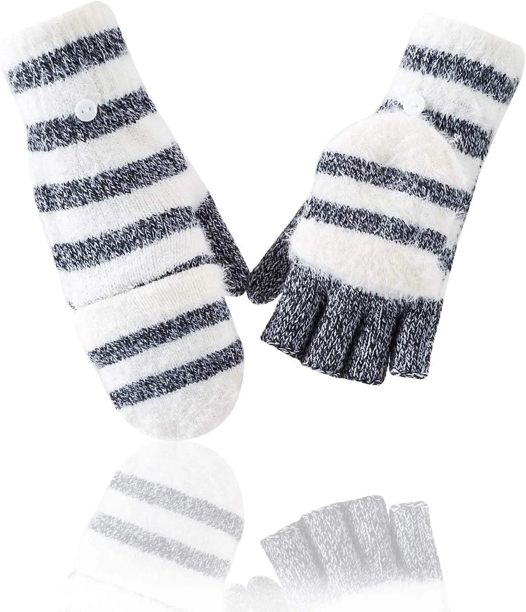 دستکش های بافتنی زمستانی بدون انگشت، دستکش پشمی گرم زنانه، سایز واحد