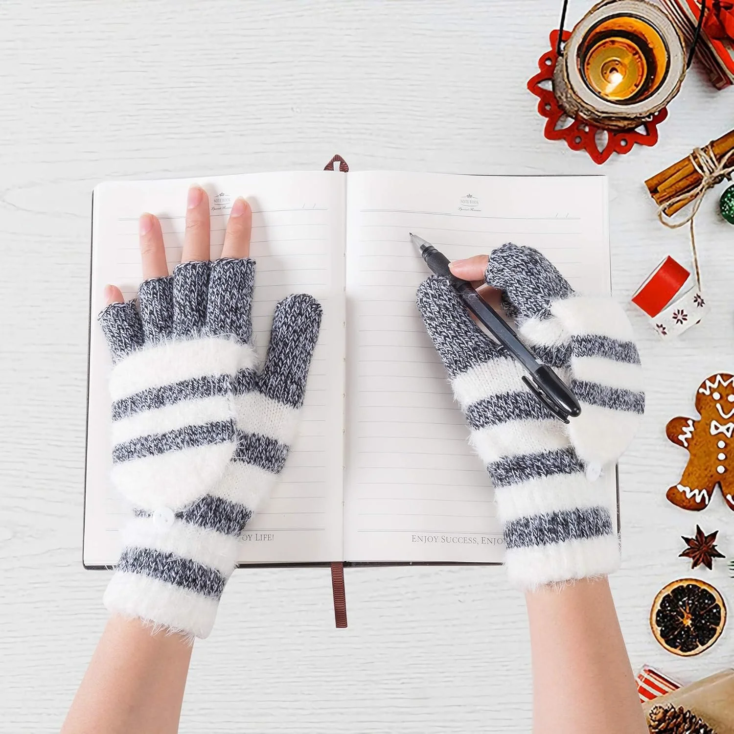 دستکش های بافتنی زمستانی بدون انگشت، دستکش پشمی گرم زنانه، سایز واحد
