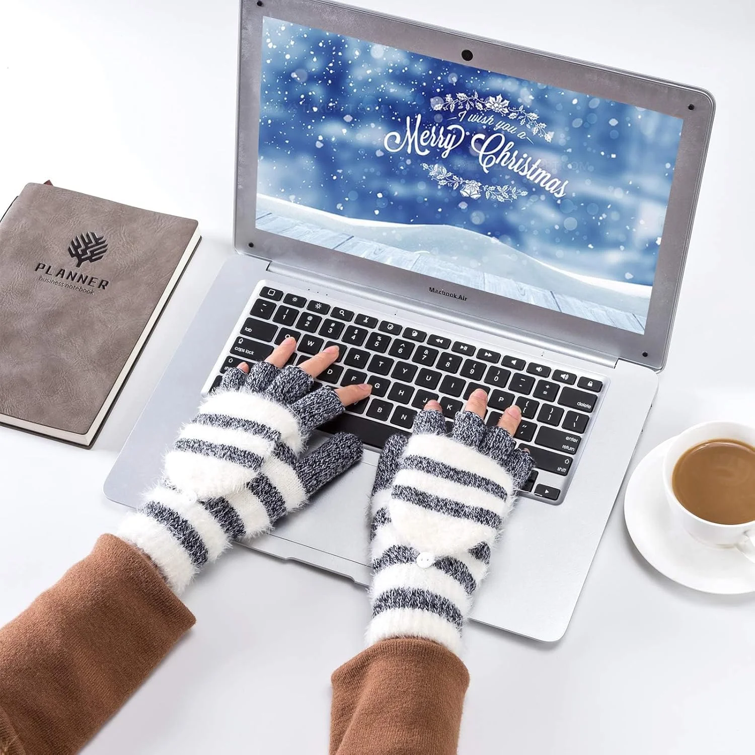 دستکش های بافتنی زمستانی بدون انگشت، دستکش پشمی گرم زنانه، سایز واحد