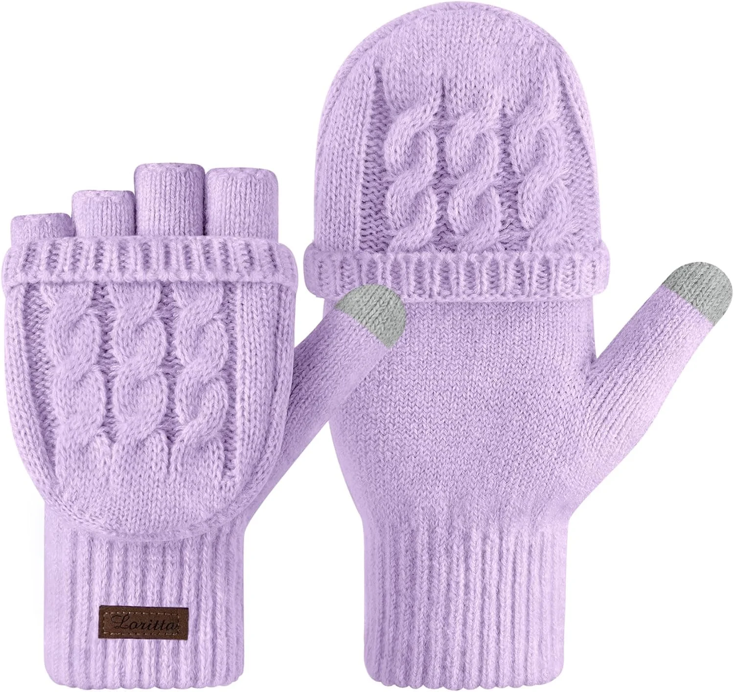 لوریتا 4 جفت دستکش بدون انگشت زنانه گرمکن دست بافتنی زمستانی با سوراخ انگشت شست