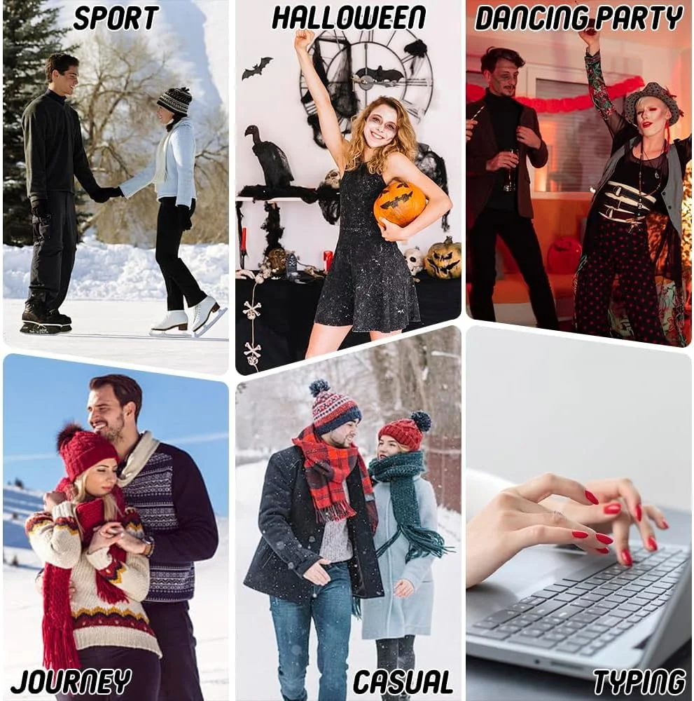 گرمکن دست Uniiking® برای زنان Y2K، گرمکن مچ دست بافتنی بدون انگشت، دستکش های سوراخ دار، لوازم جانبی گوت پانک هیپ هاپ، مشکی