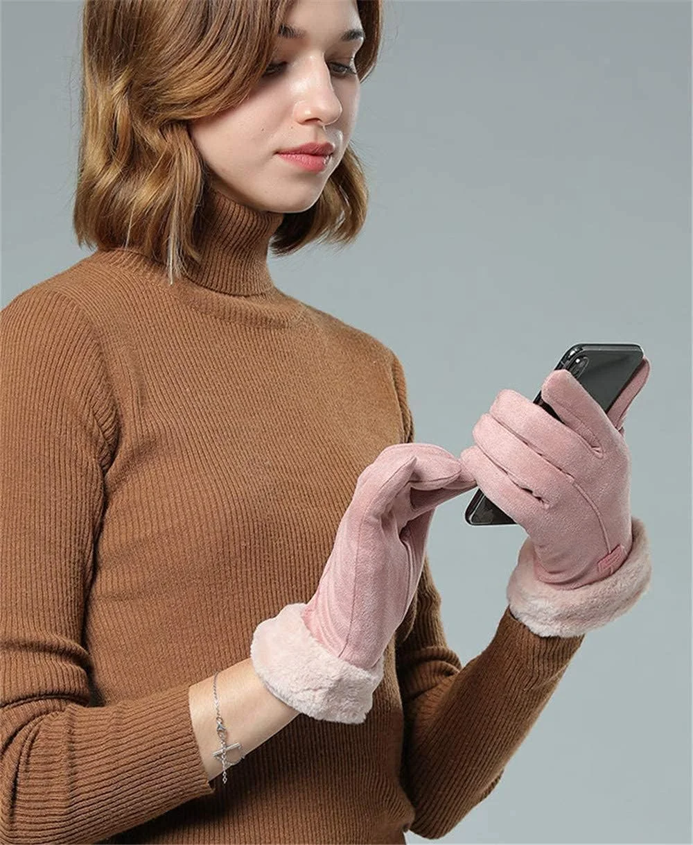 دستکش های لمسی زنانه، دستکش های گرم و ضد باد زمستانی زنانه مناسب رانندگی، دویدن، اسکی و دوچرخه سواری دستکش های لمسی زنانه، دستکش های گرم و ضد باد زمستانی زنانه مناسب رانندگی، دویدن، اسکی و دوچرخه سواری