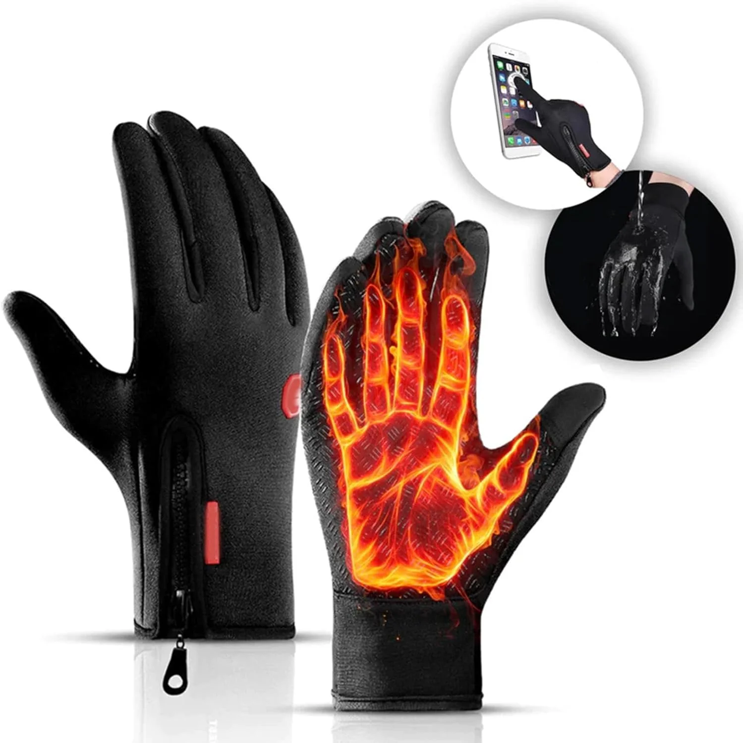 دستکش های گرم تمام انگشتی | دستکش های ضد باد گرم کننده دست، دستکش گرم کننده ارگونومیک ضد آب با قابلیت لمسی برای پیاده روی، اسنوبورد، اسکی، دوچرخه سواری، ورزش، کار و سورتمه سواری دستکش های گرم تمام انگشتی | دستکش های ضد باد گرم کننده دست، دستکش گرم کننده ارگونومیک ضد آب با قابلیت لمسی برای پیاده روی، اسنوبورد، اسکی، دوچرخه سواری، ورزش، کار و سورتمه سواری