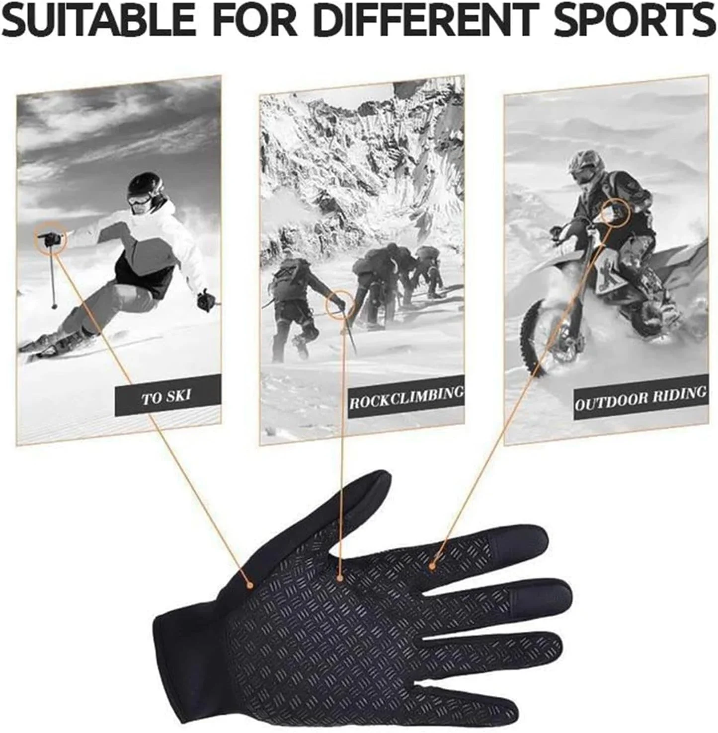 دستکش های گرم تمام انگشتی | دستکش های ضد باد گرم کننده دست، دستکش گرم کننده ارگونومیک ضد آب با قابلیت لمسی برای پیاده روی، اسنوبورد، اسکی، دوچرخه سواری، ورزش، کار و سورتمه سواری دستکش های گرم تمام انگشتی | دستکش های ضد باد گرم کننده دست، دستکش گرم کننده ارگونومیک ضد آب با قابلیت لمسی برای پیاده روی، اسنوبورد، اسکی، دوچرخه سواری، ورزش، کار و سورتمه سواری