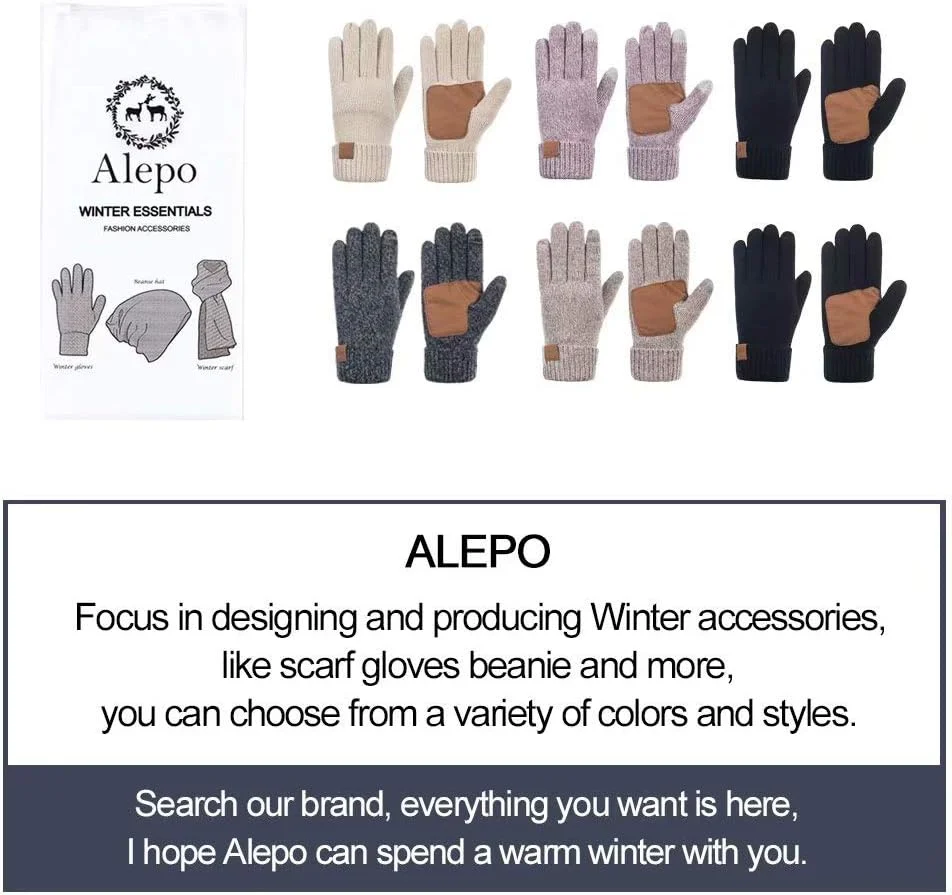 دستکش های زمستانی گرم زنانه، دستکش های رانندگی ضد باد با آستر پشمی برای کار با صفحه لمسی و گرم نگه داشتن دست ها از برند Alepo دستکش های زمستانی گرم زنانه، دستکش های رانندگی ضد باد با آستر پشمی برای کار با صفحه لمسی و گرم نگه داشتن دست ها از برند Alepo