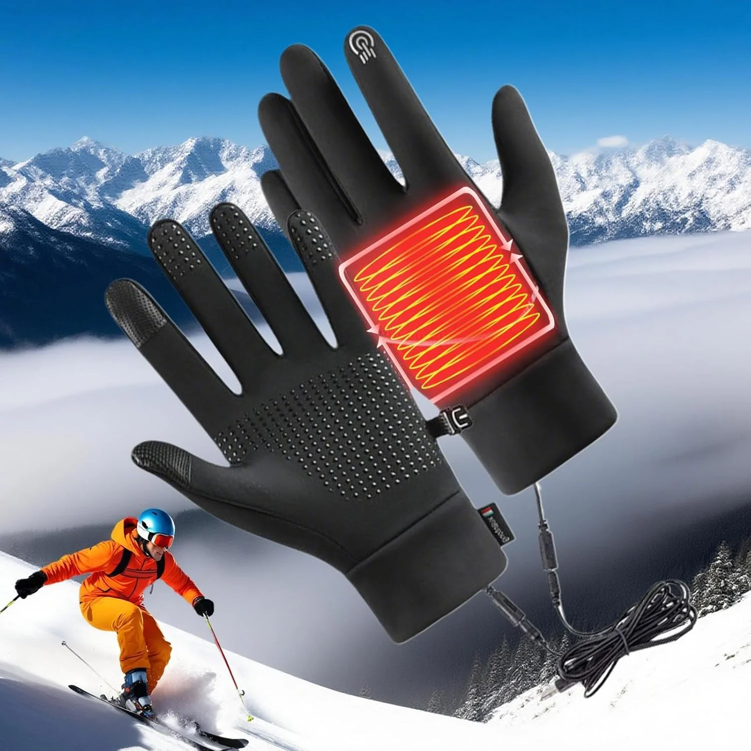 دستکش گرمایشی زنانه | دستکش اسکی زمستانی، دستکش های لمسی گرمایشی USB برای برف روبی، رانندگی، کوهنوردی، اسکی، پیاده روی، دوچرخه سواری، رفت و آمد در هوای سرد دستکش گرمایشی زنانه | دستکش اسکی زمستانی، دستکش های لمسی گرمایشی USB برای برف روبی، رانندگی، کوهنوردی، اسکی، پیاده روی، دوچرخه سواری، رفت و آمد در هوای سرد