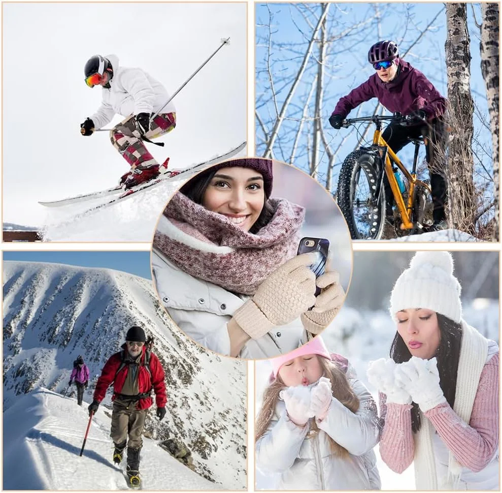 دستکش های زمستانی لمسی زنانه، دستکش های بافتنی پشمی گرم، دستکش های پیامکی زمستانی با سرآستین کشسان، دستکش های یک رنگ گرم و ضد باد، دستکش های پشمی بافتنی صفحه لمسی گرم برای هوای سرد (2 جفت) دستکش های زمستانی لمسی زنانه، دستکش های بافتنی پشمی گرم، دستکش های پیامکی زمستانی با سرآستین کشسان، دستکش های یک رنگ گرم و ضد باد، دستکش های پشمی بافتنی صفحه لمسی گرم برای هوای سرد (2 جفت)