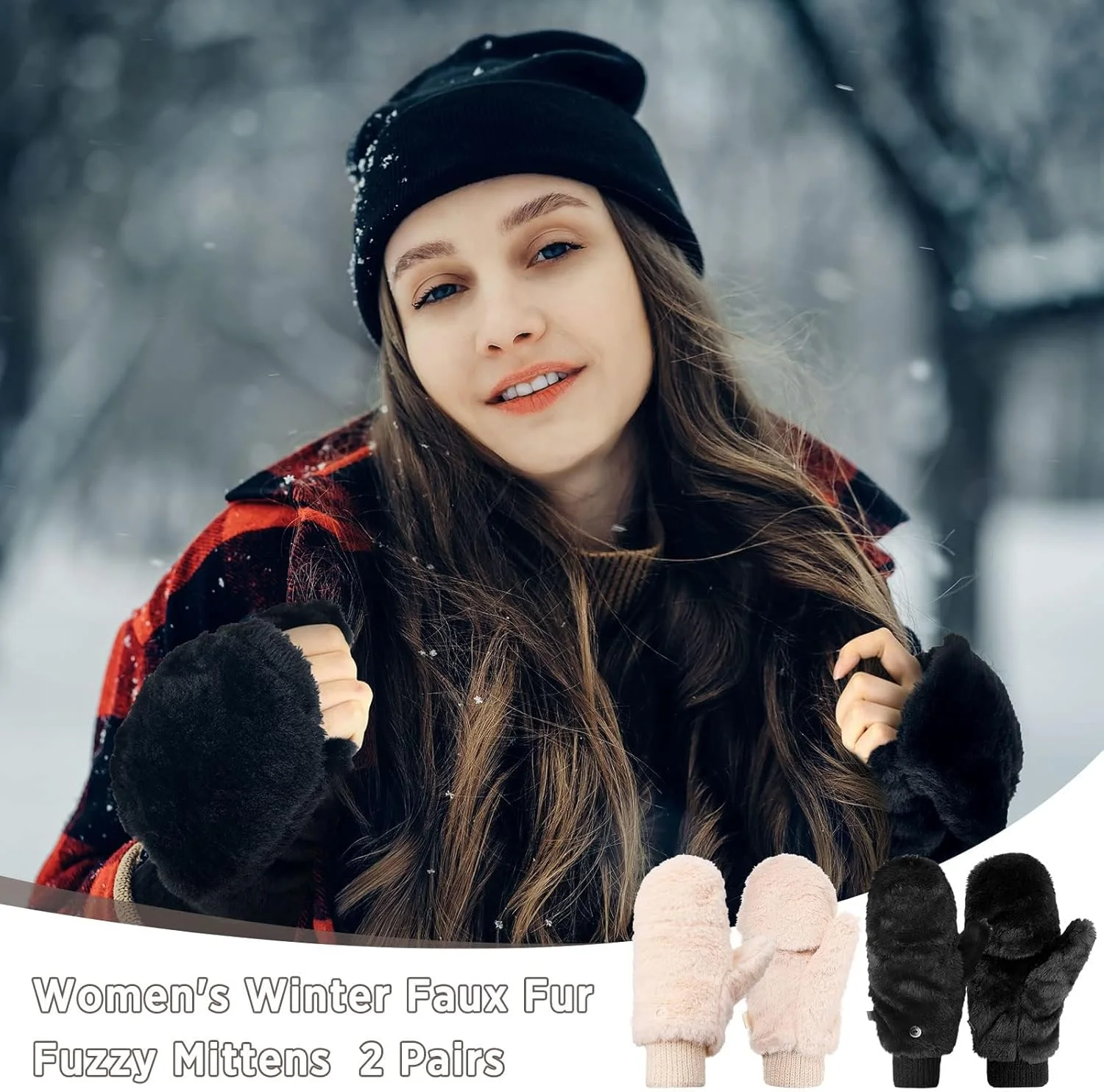 دستکش های بدون انگشت خز مصنوعی NALACAL، دستکش های زمستانی گرم و نرم نیمه انگشتی پشمی آستردار، دستکش های بافتنی تاشو، مناسب برای انعطاف پذیری انگشتان زنان و دختران دستکش های بدون انگشت خز مصنوعی NALACAL، دستکش های زمستانی گرم و نرم نیمه انگشتی پشمی آستردار، دستکش های بافتنی تاشو، مناسب برای انعطاف پذیری انگشتان زنان و دختران