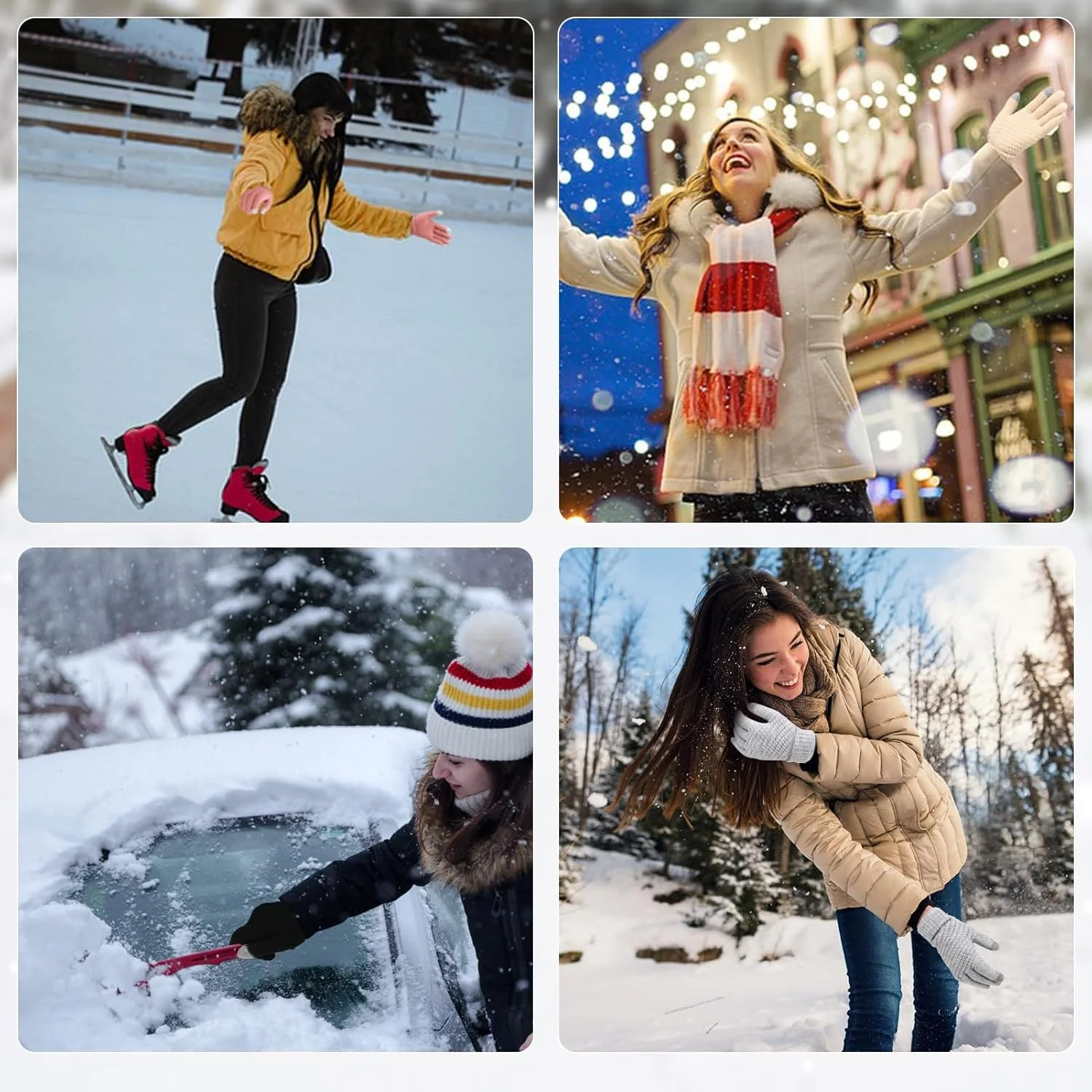 دستکش های لمسی زنانه دستکش های لمسی مردانه دستکش های زمستانی گرم دستکش های لمسی مناسب استفاده روزانه دستکش های بافتنی با سرآستین های مخملی و کشسان لوازم جانبی گرم زمستانی برای رانندگی دوچرخه سواری 4 جفت، سایز M دستکش های لمسی زنانه دستکش های لمسی مردانه دستکش های زمستانی گرم دستکش های لمسی مناسب استفاده روزانه دستکش های بافتنی با سرآستین های مخملی و کشسان لوازم جانبی گرم زمستانی برای رانندگی دوچرخه سواری 4 جفت، سایز M