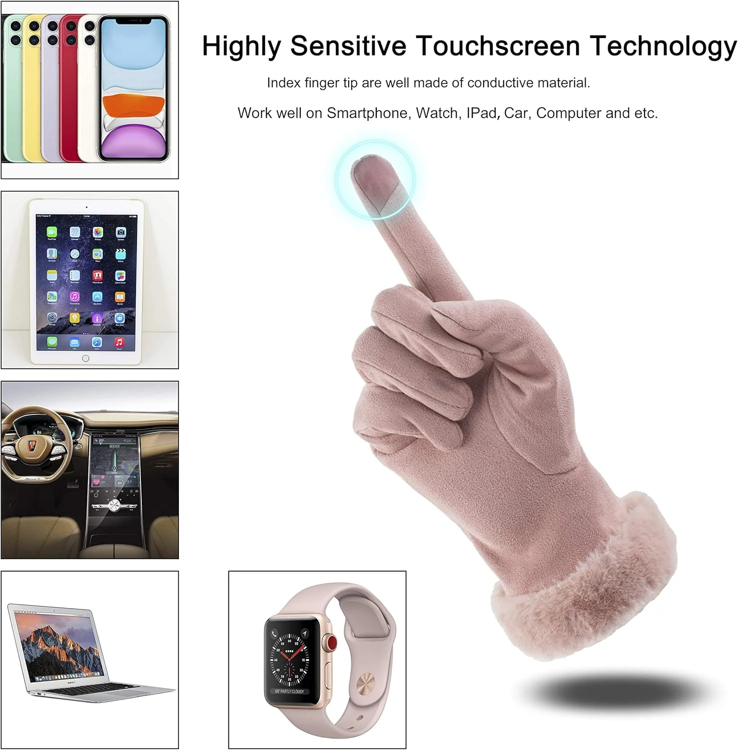 دستکش زمستانی زنانه موریوبائو، دستکش گرم پشمی ضد باد با صفحه لمسی جیر و سرآستین مخملی دستکش زمستانی زنانه موریوبائو، دستکش گرم پشمی ضد باد با صفحه لمسی جیر و سرآستین مخملی