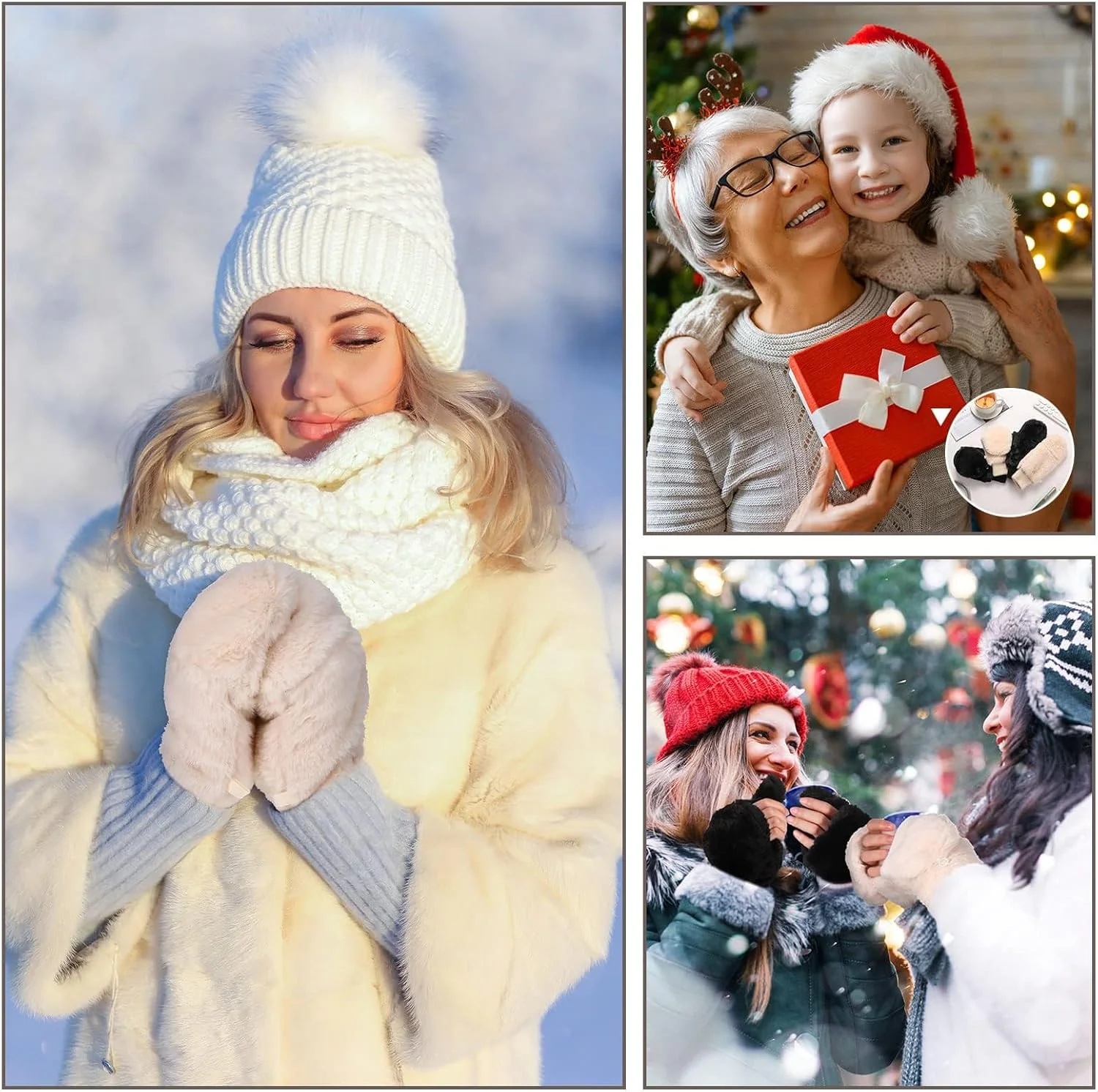 دستکش های بدون انگشت خز مصنوعی NALACAL، دستکش های زمستانی گرم و نرم نیمه انگشتی پشمی آستردار، دستکش های بافتنی تاشو، مناسب برای انعطاف پذیری انگشتان زنان و دختران دستکش های بدون انگشت خز مصنوعی NALACAL، دستکش های زمستانی گرم و نرم نیمه انگشتی پشمی آستردار، دستکش های بافتنی تاشو، مناسب برای انعطاف پذیری انگشتان زنان و دختران