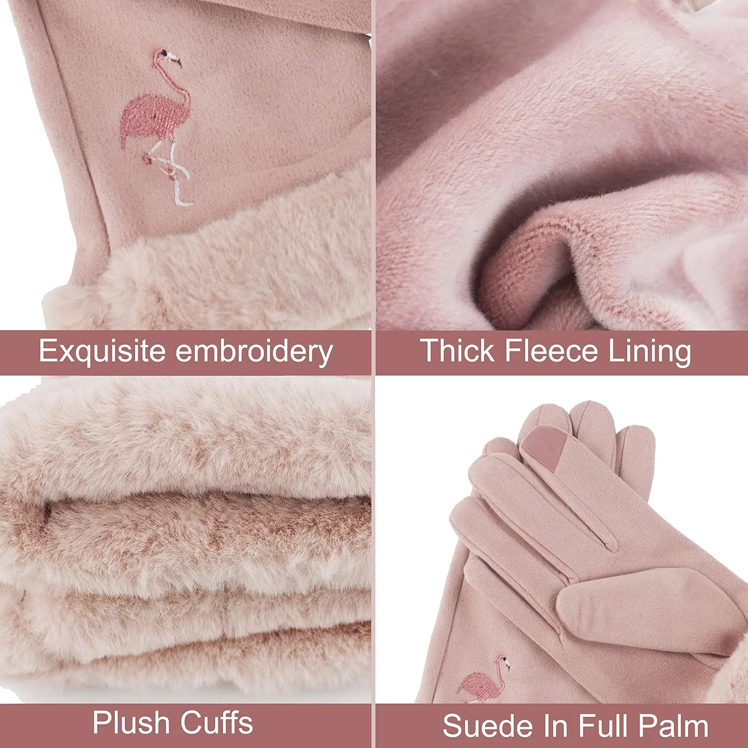 دستکش زمستانی زنانه موریوبائو، دستکش گرم پشمی ضد باد با صفحه لمسی جیر و سرآستین مخملی دستکش زمستانی زنانه موریوبائو، دستکش گرم پشمی ضد باد با صفحه لمسی جیر و سرآستین مخملی