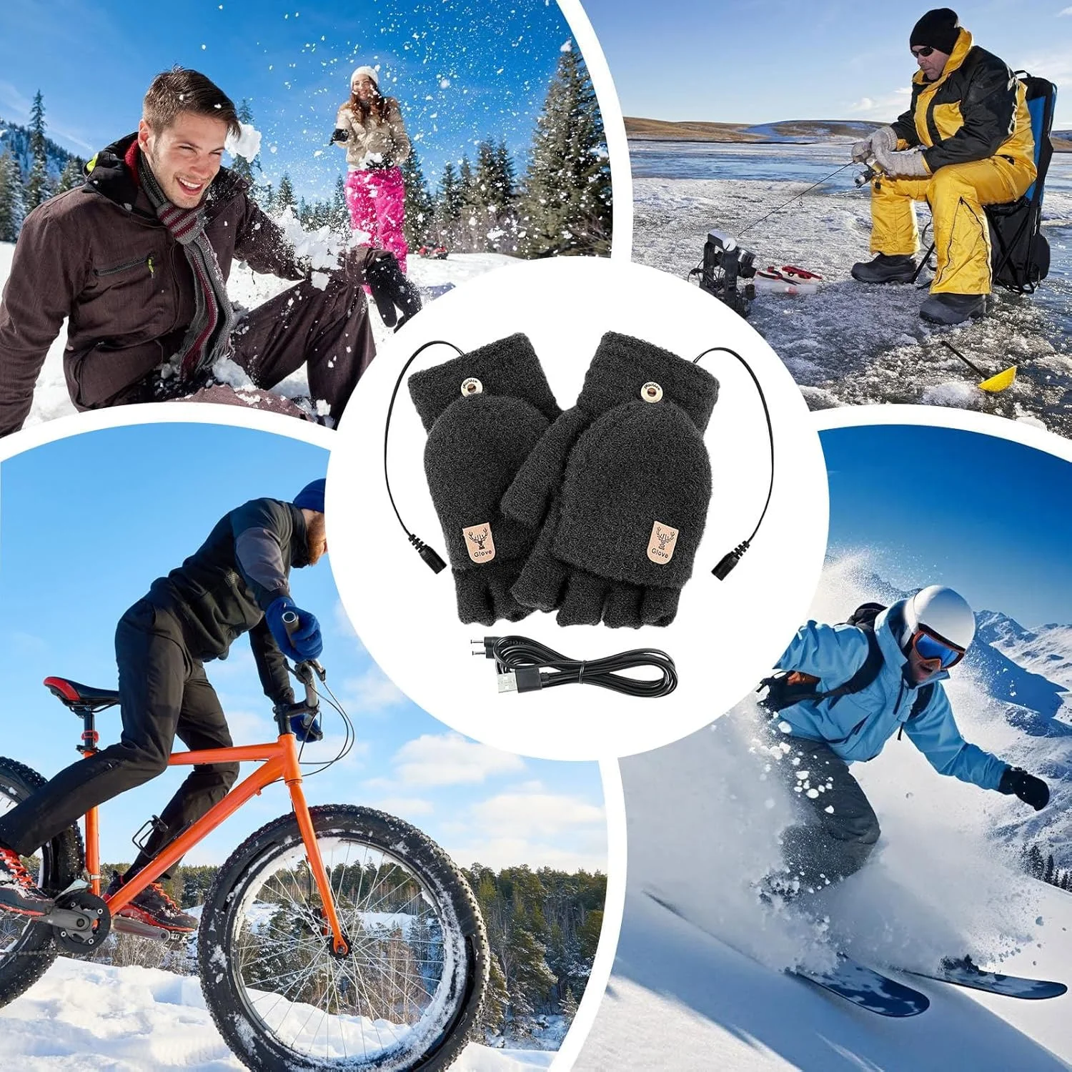 دستکش های گرمایشی زنانه | دستکش های گرمایشی برقی | دستکش های گرمایشی USB 5 ولت برای ماهیگیری در یخ، باغبانی، پیاده روی، کار، مسافرت زمستانی، اسنوبورد، علاقه مندان به ورزش، رانندگان تحویل دستکش های گرمایشی زنانه | دستکش های گرمایشی برقی | دستکش های گرمایشی USB 5 ولت برای ماهیگیری در یخ، باغبانی، پیاده روی، کار، مسافرت زمستانی، اسنوبورد، علاقه مندان به ورزش، رانندگان تحویل