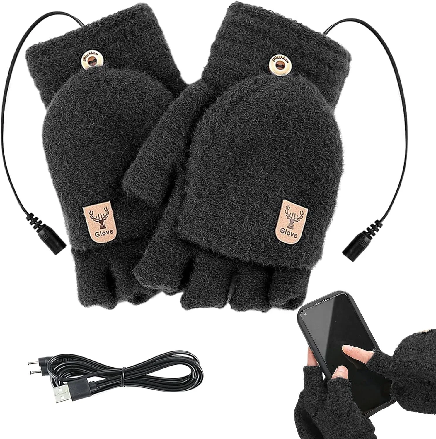 دستکش های گرمایشی زنانه | دستکش های گرمایشی برقی | دستکش های گرمایشی USB 5 ولت برای ماهیگیری در یخ، باغبانی، پیاده روی، کار، مسافرت زمستانی، اسنوبورد، علاقه مندان به ورزش، رانندگان تحویل دستکش های گرمایشی زنانه | دستکش های گرمایشی برقی | دستکش های گرمایشی USB 5 ولت برای ماهیگیری در یخ، باغبانی، پیاده روی، کار، مسافرت زمستانی، اسنوبورد، علاقه مندان به ورزش، رانندگان تحویل