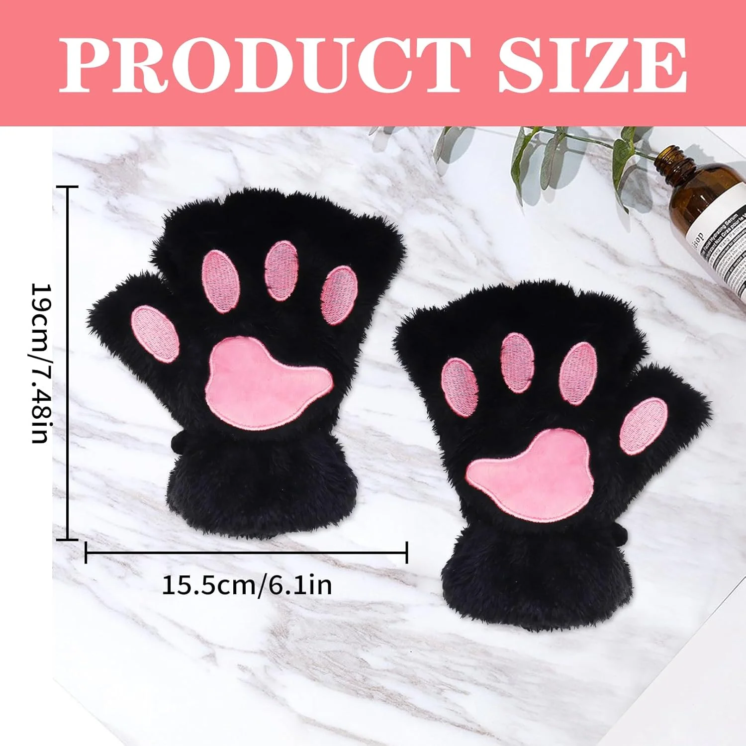 دستکش های پنجه گربه ای VILITI، دستکش های زمستانی پنجه گربه ای زنانه، نیم انگشتی، مخملی، گرم، طرح پنجه خرس فانتزی و بامزه، مناسب برای مهمانی های هالووین، لباس های فانتزی و لوازم جانبی (مشکی) دستکش های پنجه گربه ای VILITI، دستکش های زمستانی پنجه گربه ای زنانه، نیم انگشتی، مخملی، گرم، طرح پنجه خرس فانتزی و بامزه، مناسب برای مهمانی های هالووین، لباس های فانتزی و لوازم جانبی (مشکی)