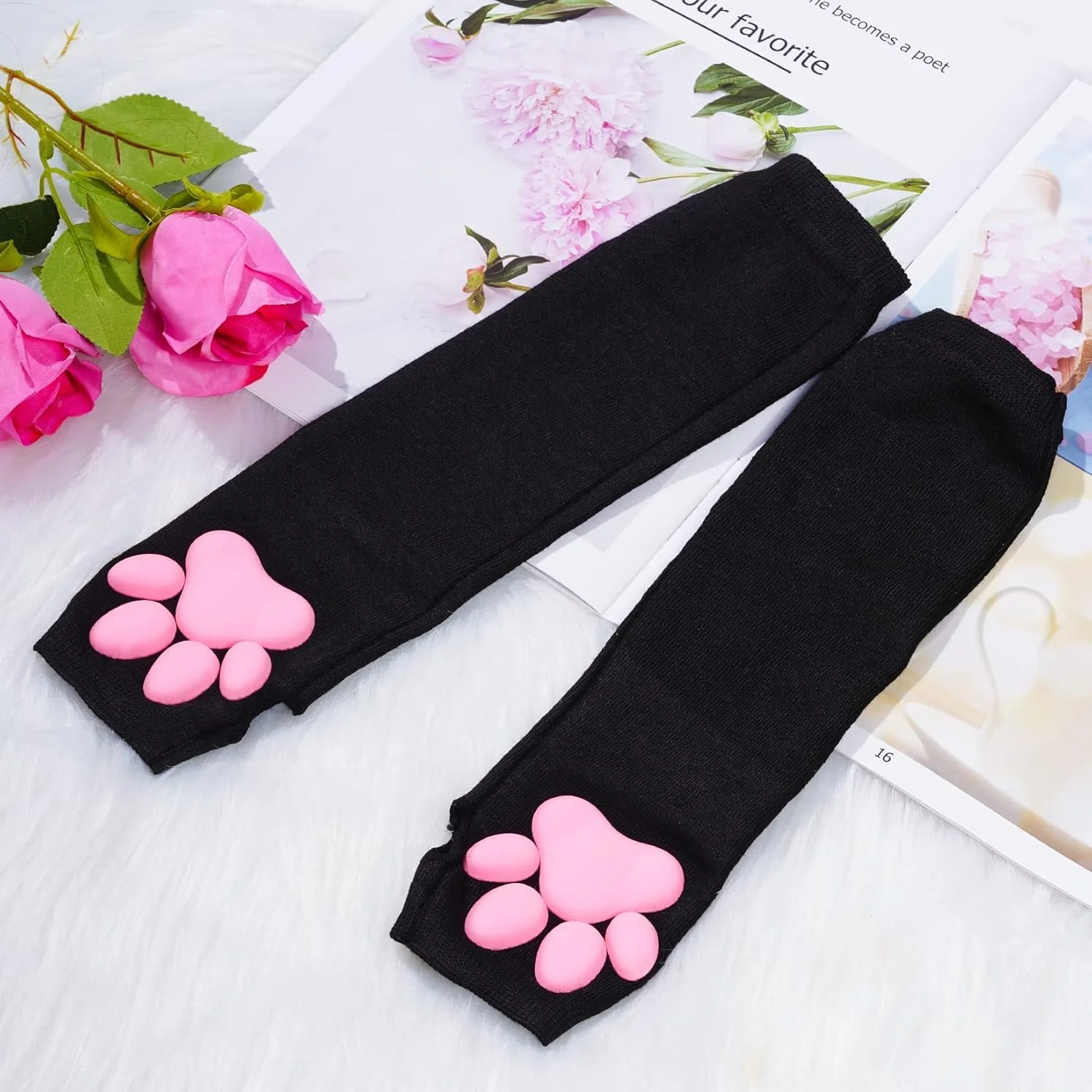 دستکش پنجه گربه ای، پدهای پنجه ای، دستکش های بدون انگشت پنجه گربه ای صورتی کاوایی، لوازم جانبی زیبا برای مهمانی دختران و زنان، سایز آزاد دستکش پنجه گربه ای، پدهای پنجه ای، دستکش های بدون انگشت پنجه گربه ای صورتی کاوایی، لوازم جانبی زیبا برای مهمانی دختران و زنان، سایز آزاد