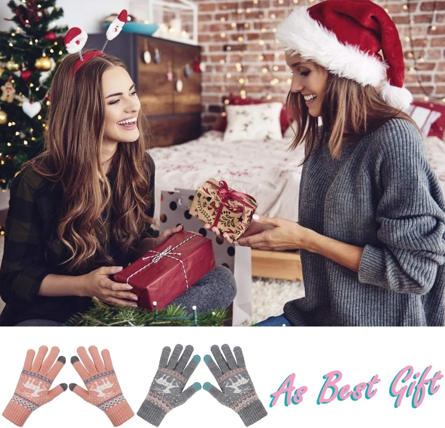 MengH-SHOP دستکش های لمسی زنانه، کشباف گرم، دستکش زمستانی حرارتی، دستکش های پیامکی گوشی های هوشمند، سایز آزاد، 2 جفت MengH-SHOP دستکش های لمسی زنانه، کشباف گرم، دستکش زمستانی حرارتی، دستکش های پیامکی گوشی های هوشمند، سایز آزاد، 2 جفت