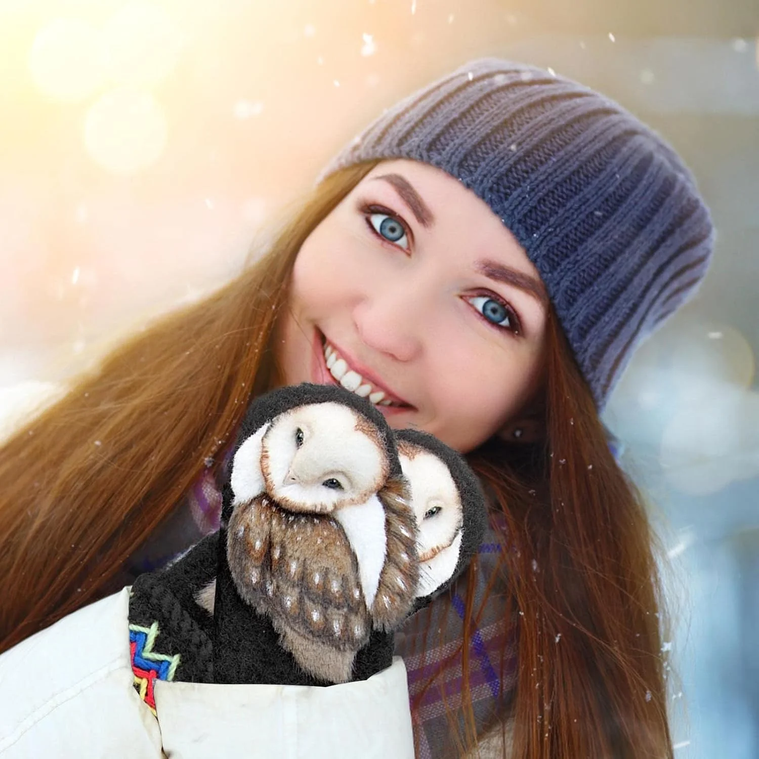 دستکش و پاپوش زنانه، دستکش بافتنی کشمیری با سرآستین کشسان، پاپوش ورزشی فضای باز گرم کننده دست با طرح جغد، پاپوش حرارتی زمستانی برای هدیه تولد کریسمس دستکش و پاپوش زنانه، دستکش بافتنی کشمیری با سرآستین کشسان، پاپوش ورزشی فضای باز گرم کننده دست با طرح جغد، پاپوش حرارتی زمستانی برای هدیه تولد کریسمس