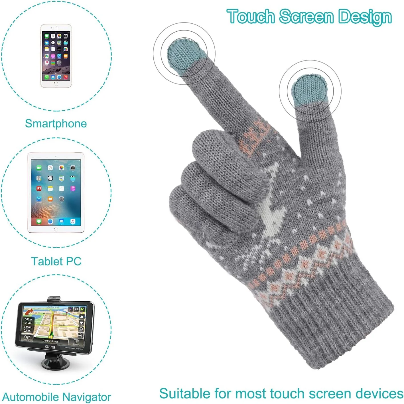 MengH-SHOP دستکش های لمسی زنانه، کشباف گرم، دستکش زمستانی حرارتی، دستکش های پیامکی گوشی های هوشمند، سایز آزاد، 2 جفت MengH-SHOP دستکش های لمسی زنانه، کشباف گرم، دستکش زمستانی حرارتی، دستکش های پیامکی گوشی های هوشمند، سایز آزاد، 2 جفت