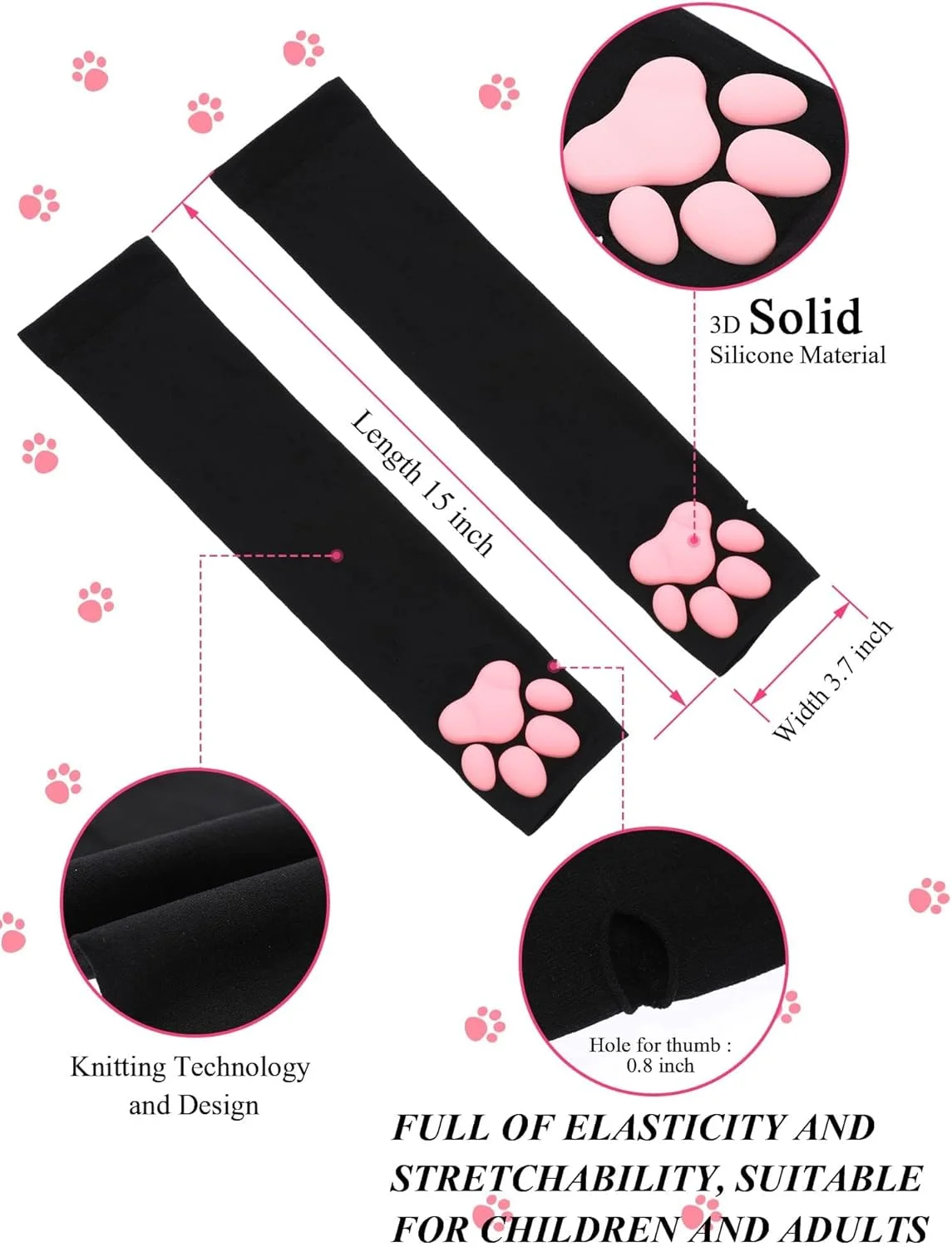 دستکش های پنجه گربه ای، پدهای پنجه ای، دستکش های بدون انگشت پنجه گربه ای صورتی کاوایی، لوازم جانبی زیبا برای مهمانی دختران و زنان، سایز آزاد دستکش های پنجه گربه ای، پدهای پنجه ای، دستکش های بدون انگشت پنجه گربه ای صورتی کاوایی، لوازم جانبی زیبا برای مهمانی دختران و زنان، سایز آزاد