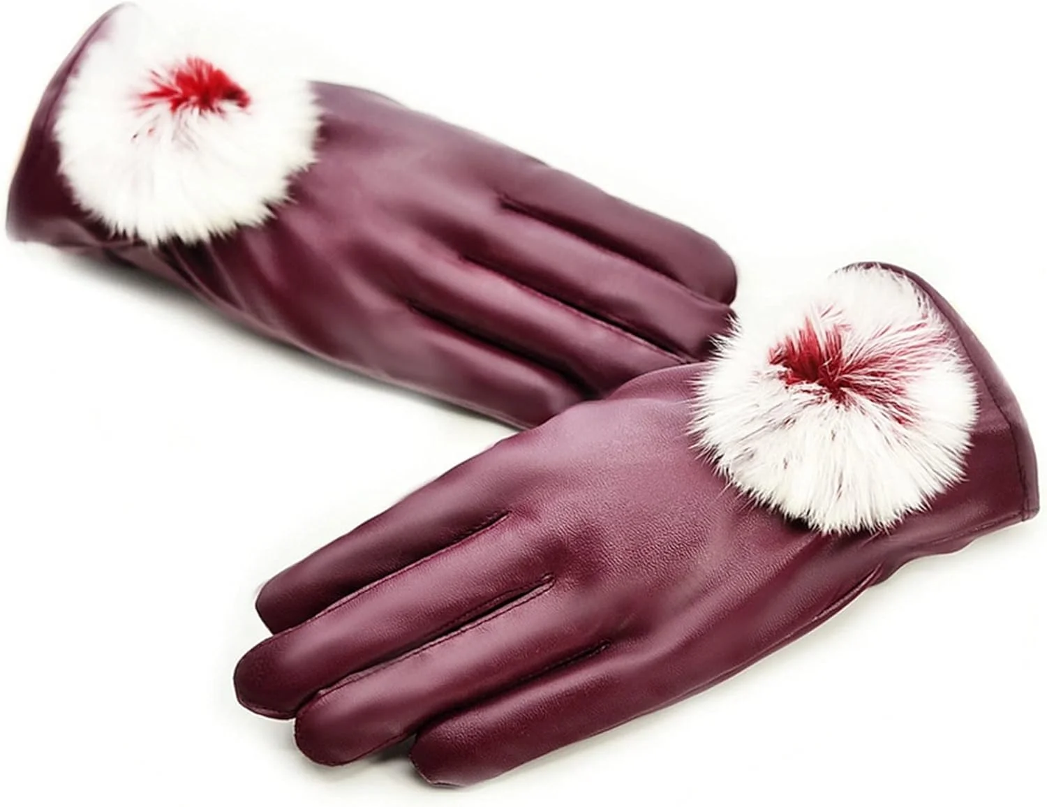 دستکش های زمستانی لوسی زنانه دستکش چرمی زنانه دستکش های تمام انگشتی صفحه لمسی زنانه دستکش های کوتاه زنانه گرم مناسب رانندگی در زمستان. (رنگ: آبی تیره، سایز: تک سایز)