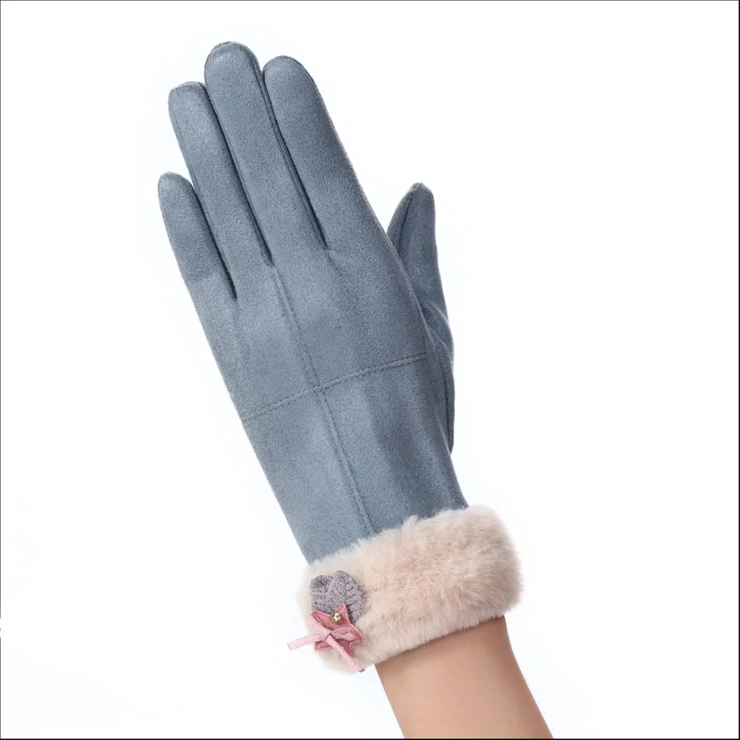 دستکش های زمستانی لوسی زنانه پاییز زمستان زنانه دستکش های گرم پشمی نازک و ظریف صفحه لمسی رانندگی دوچرخه سواری توپ مویی ضد باد