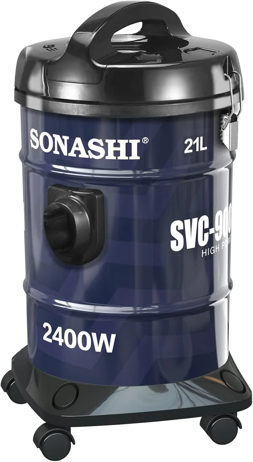 جاروبرقی سطلی سوناشی 2400 وات مدل SVC-9008DN با ظرفیت 21 لیتری مخزن گرد و غبار، سیستم فیلتراسیون چند مرحله ای و صدای فوق العاده کم | لوازم خانگی