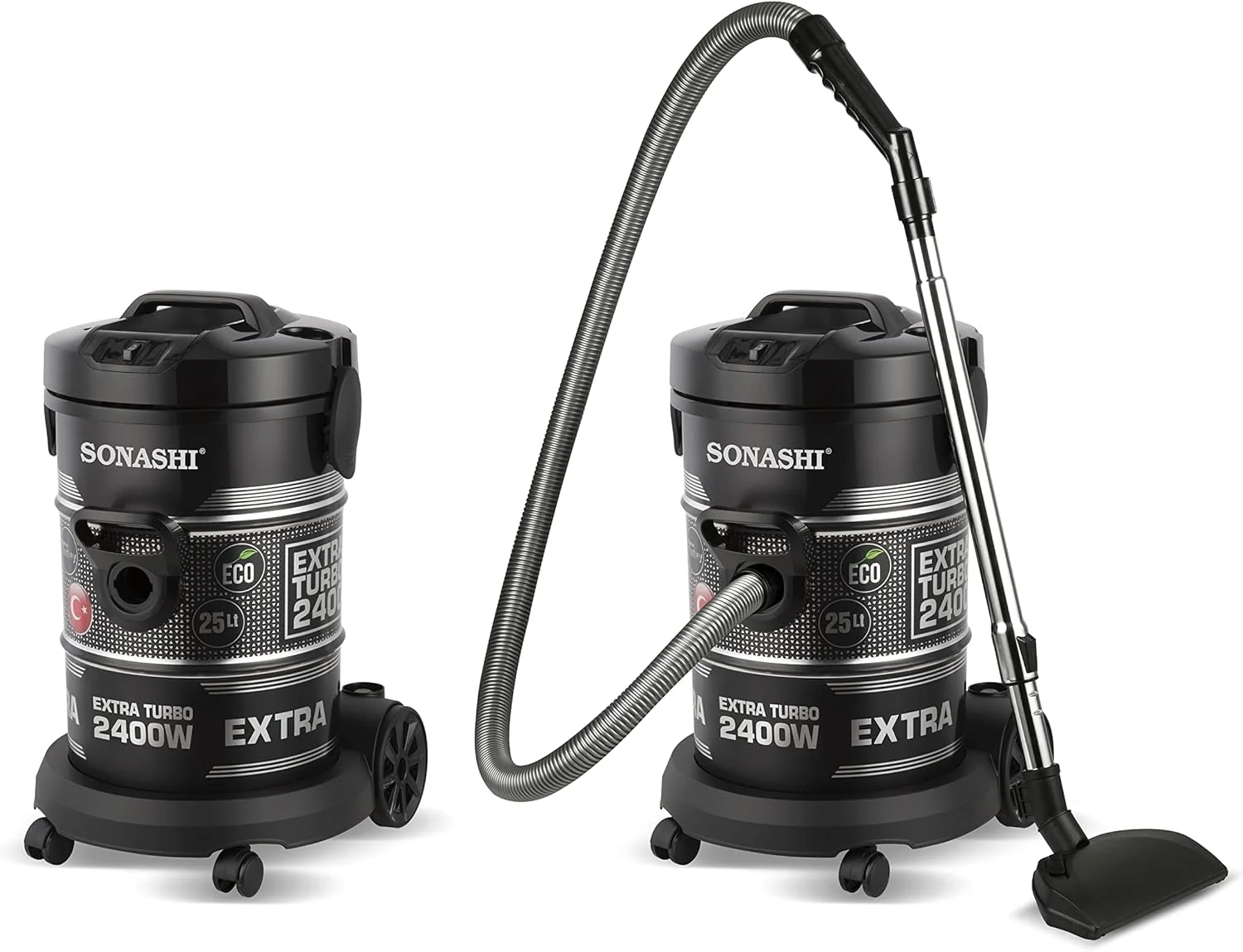 جاروبرقی سطلی سوناشی SVC-9029D با ظرفیت 25 لیتر، دارای فیلتراسیون چند مرحله ای، صدای کم، قدرت مکش قوی و چرخ | جاروبرقی سطلی | لوازم خانگی