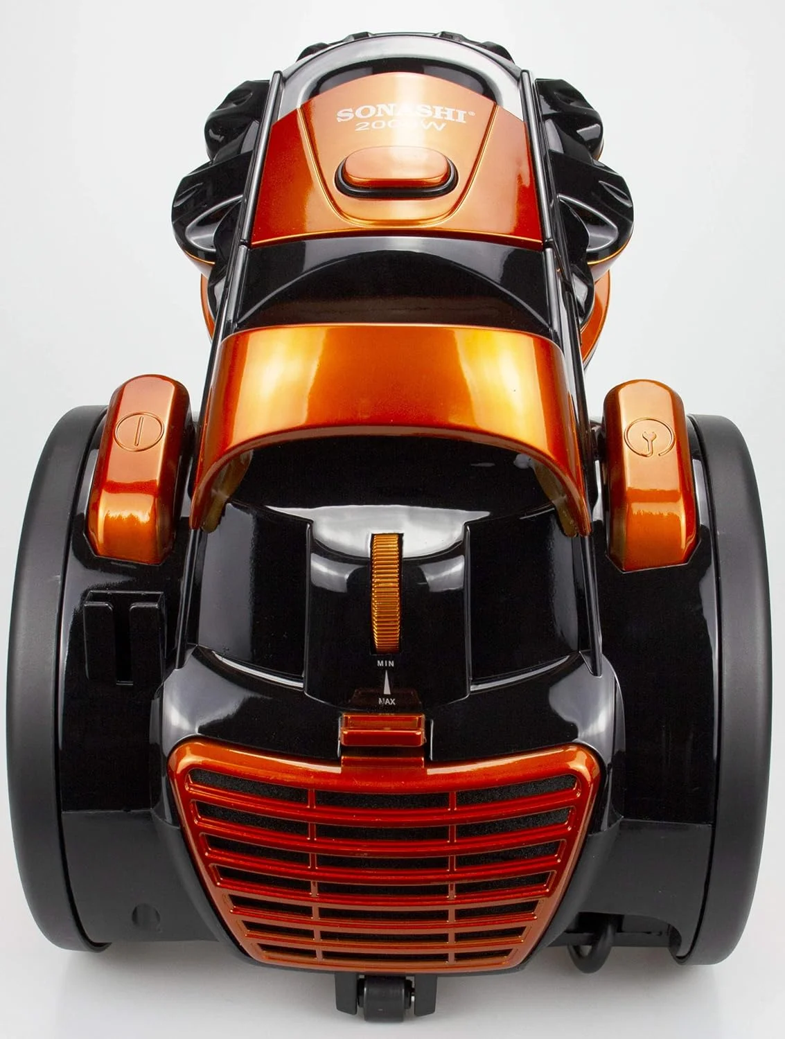 جاروبرقی سطلی سایکلون بدون کیسه سوناشی مدل SVC-9028C [مشکی - نارنجی] - جاروبرقی 2000 وات با لوله تلسکوپی فلزی، کنترل سرعت، صدای کم | لوازم خانگی