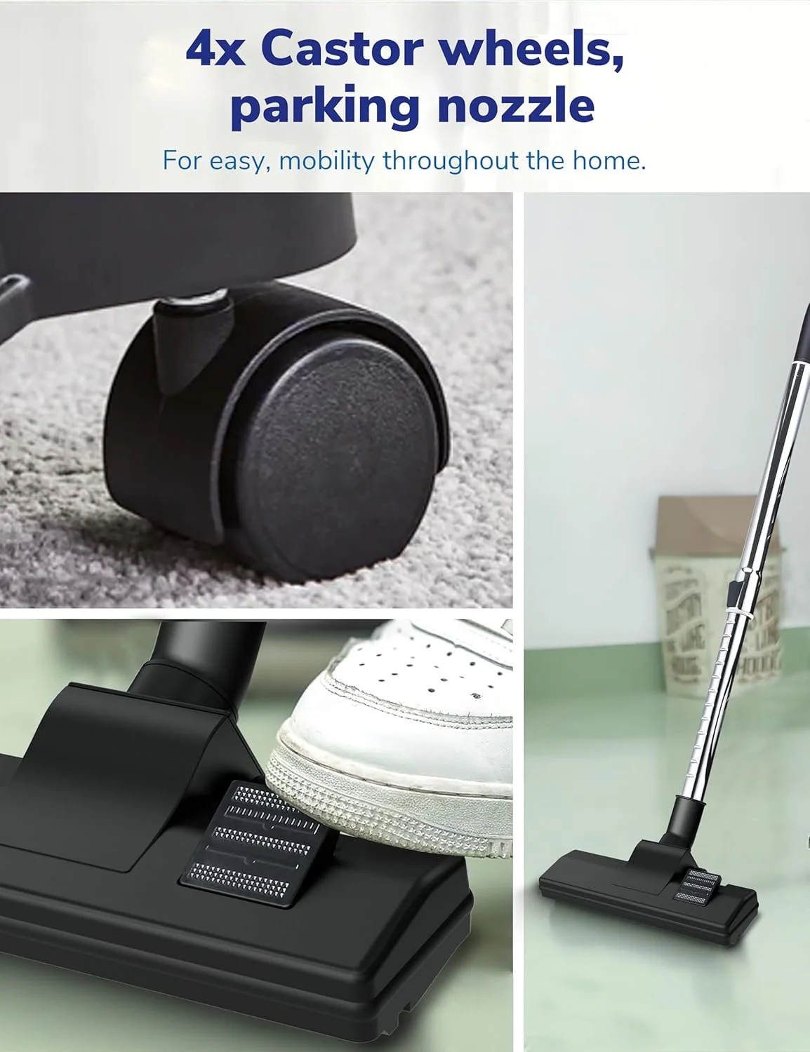 جاروبرقی سطلی سوناشی با ظرفیت 25 لیتری | مکش قوی با صدای کم | فیلتراسیون چند مرحله ای با نشانگر پر بودن مخزن | دارای چرخ برای استفاده آسان | مناسب برای خانه و دفاتر SVC-9125D آبی 2400 وات