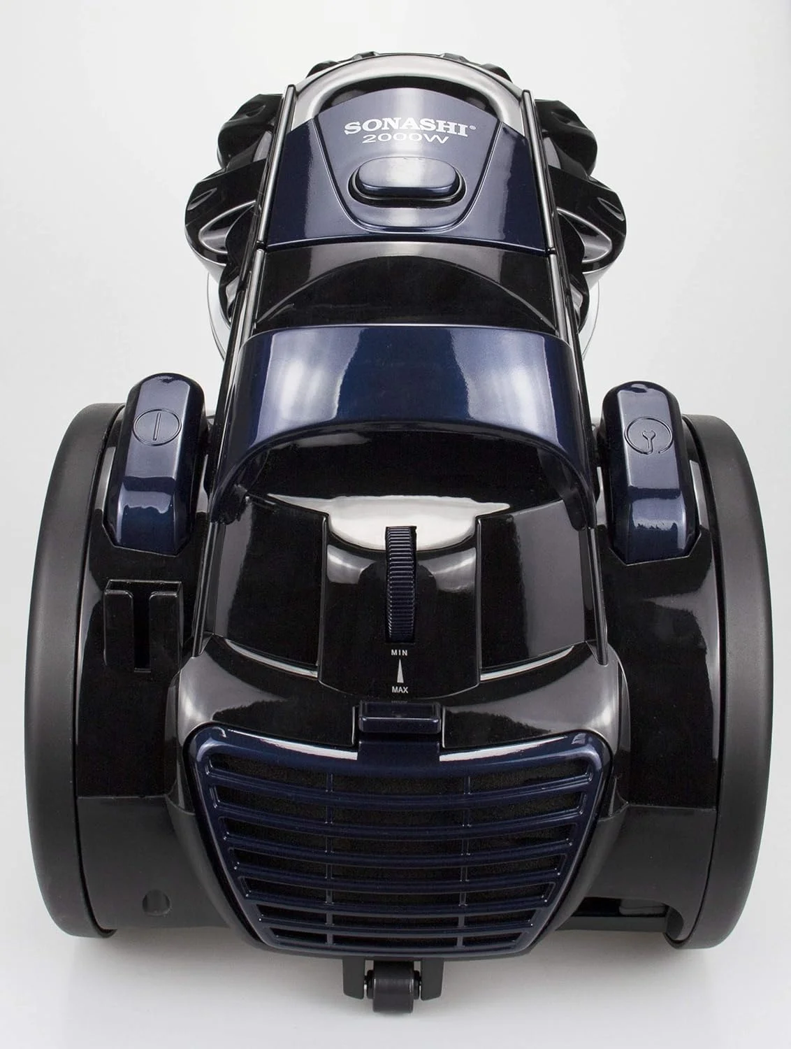 جاروبرقی سطلی سایکلون بدون کیسه سوناشی مدل SVC-9028C [مشکی - آبی] - دستگاه جاروبرقی 2000 وات با لوله تلسکوپی فلزی، کنترل سرعت، صدای کم | لوازم خانگی