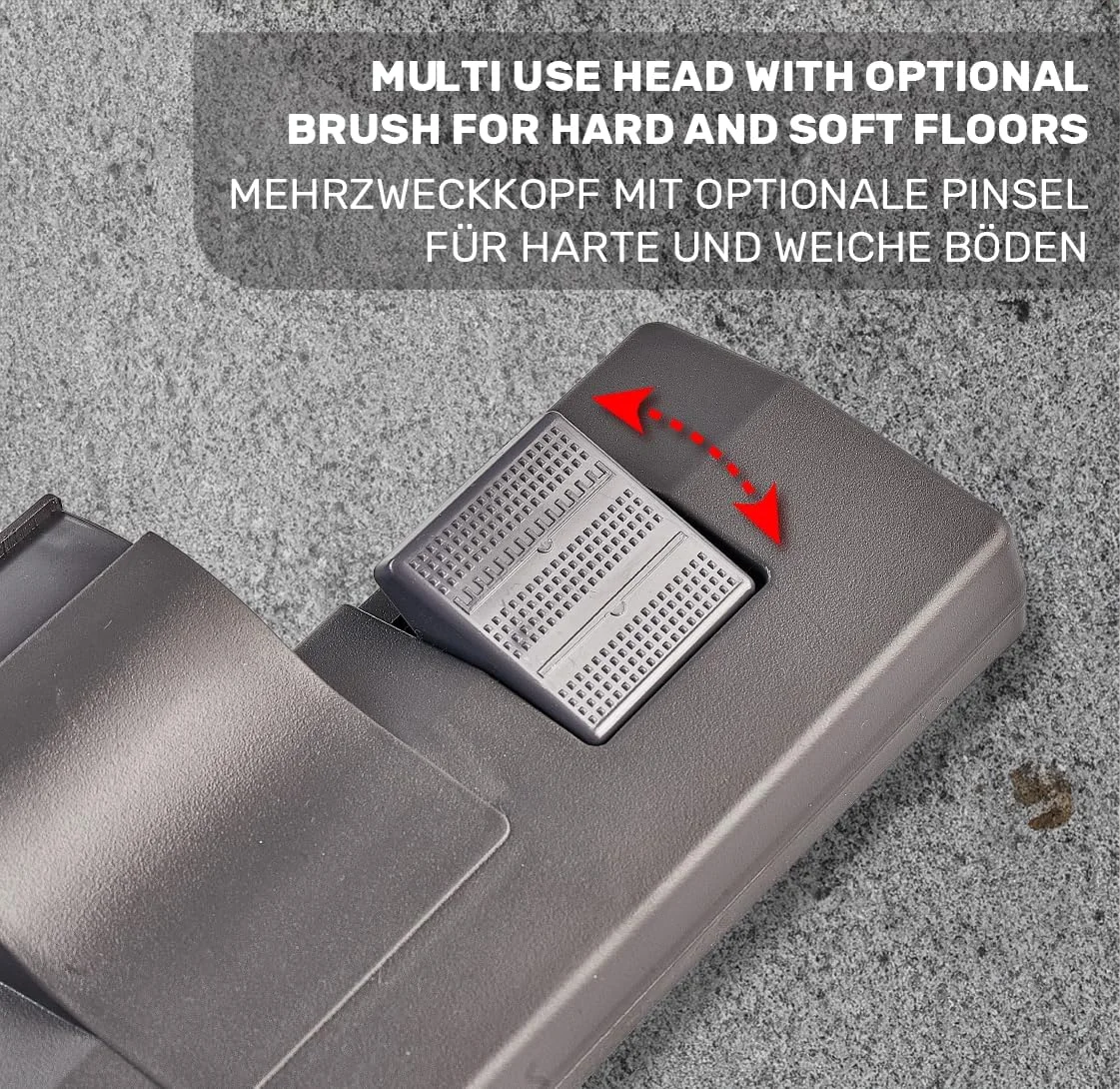 جاروبرقی سیلندری سیکلون Silva Schneider Homeline BS-C 9002 - فیلتر HEPA - مخزن گرد و غبار 2 لیتری بدون کیسه - 800 وات - لوله تلسکوپی فلزی، سفید/خاکستری