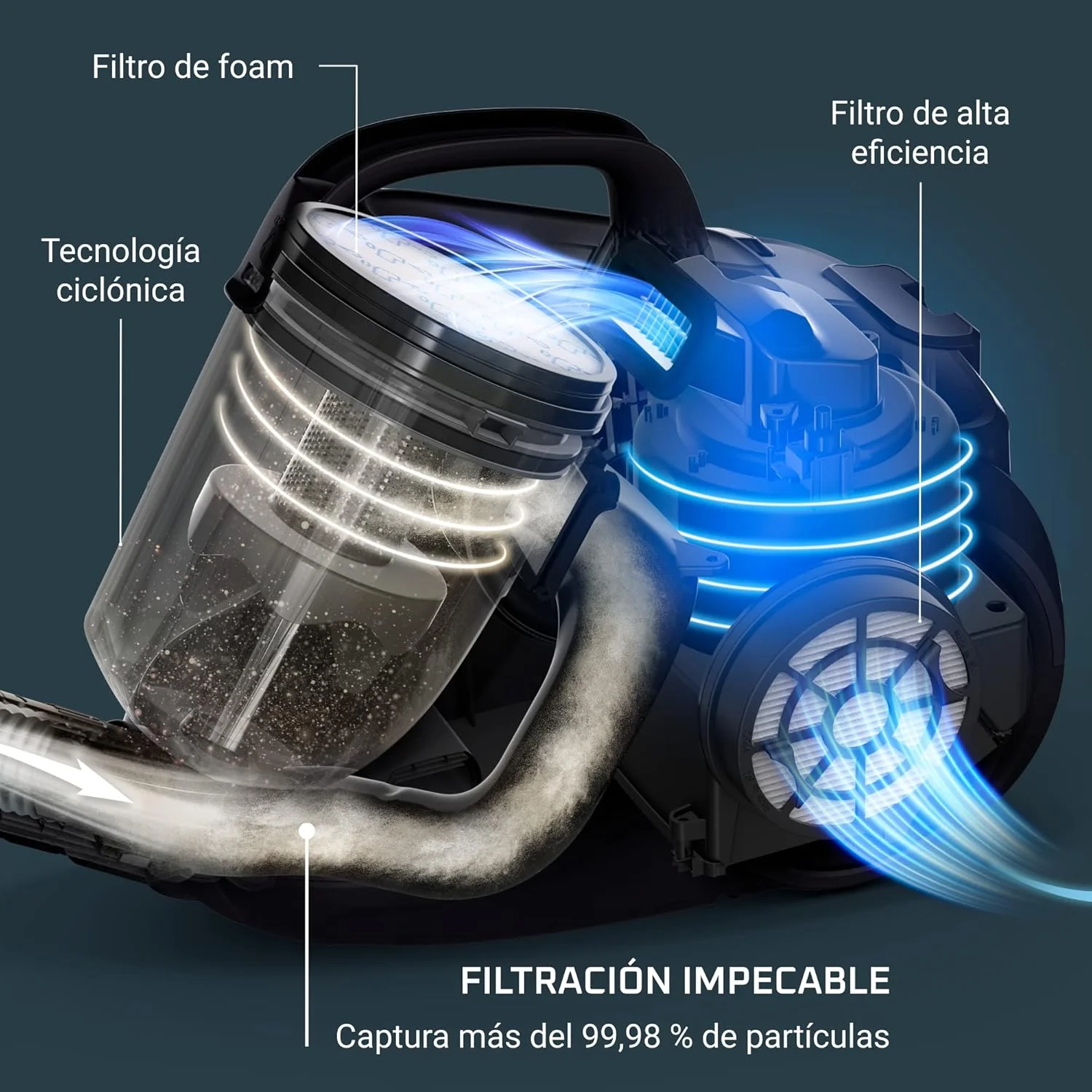 جاروبرقی سایکلونیک روونتا مدل Swift Power، ظرفیت 1.2 لیتر، عملکرد بالا، موتور کم مصرف، جمع و جور، برس مخصوص پارکت RO2933EA، رنگ بورگوندی