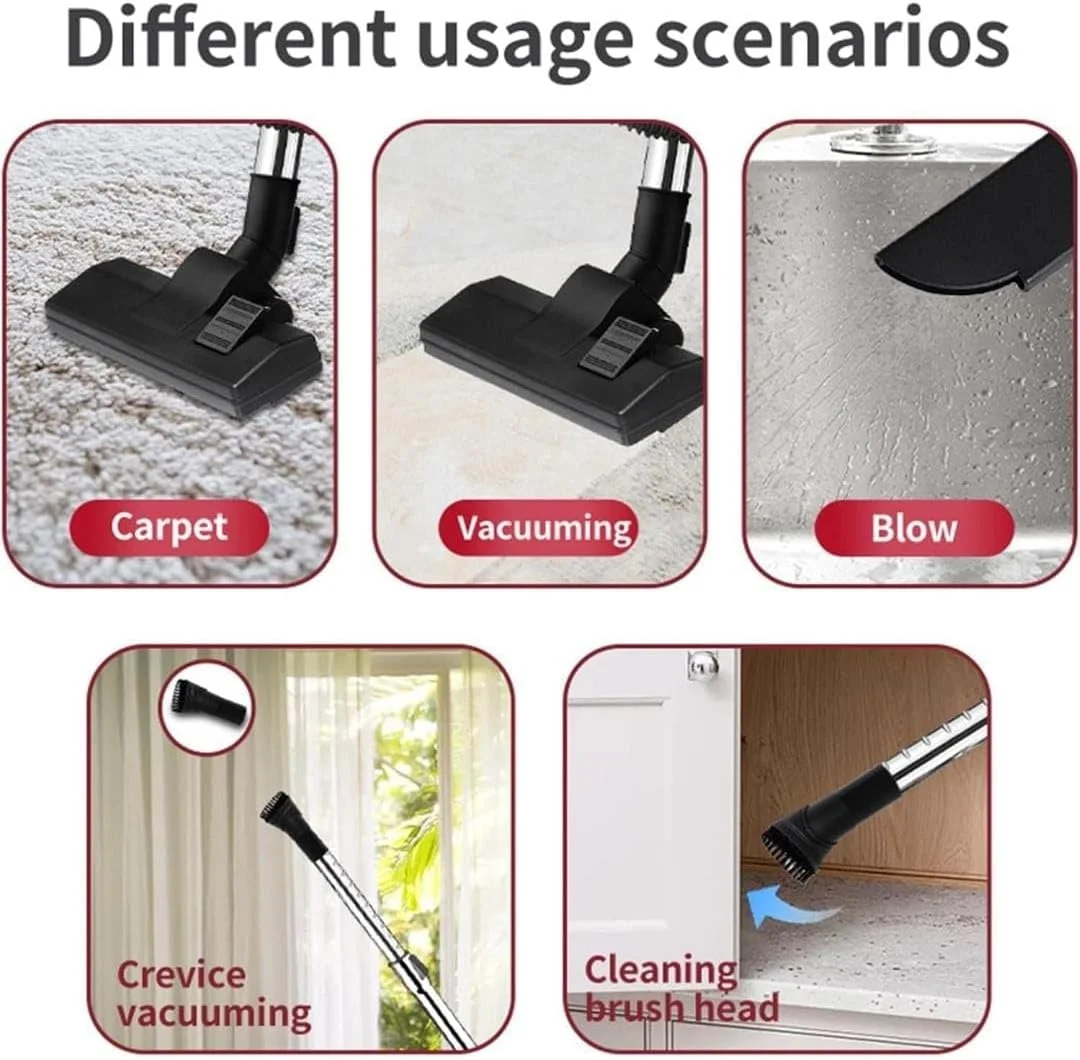 جاروبرقی سطلی، تمیز کردن قدرتمند فرش و کف، ظرفیت مخزن 21 لیتری، سیم برق فوق العاده بلند، فیلتر قابل جابجایی و شستشو با سر برس، نازل فرش-کف، ایده آل برای خانه، دفتر و مسجد