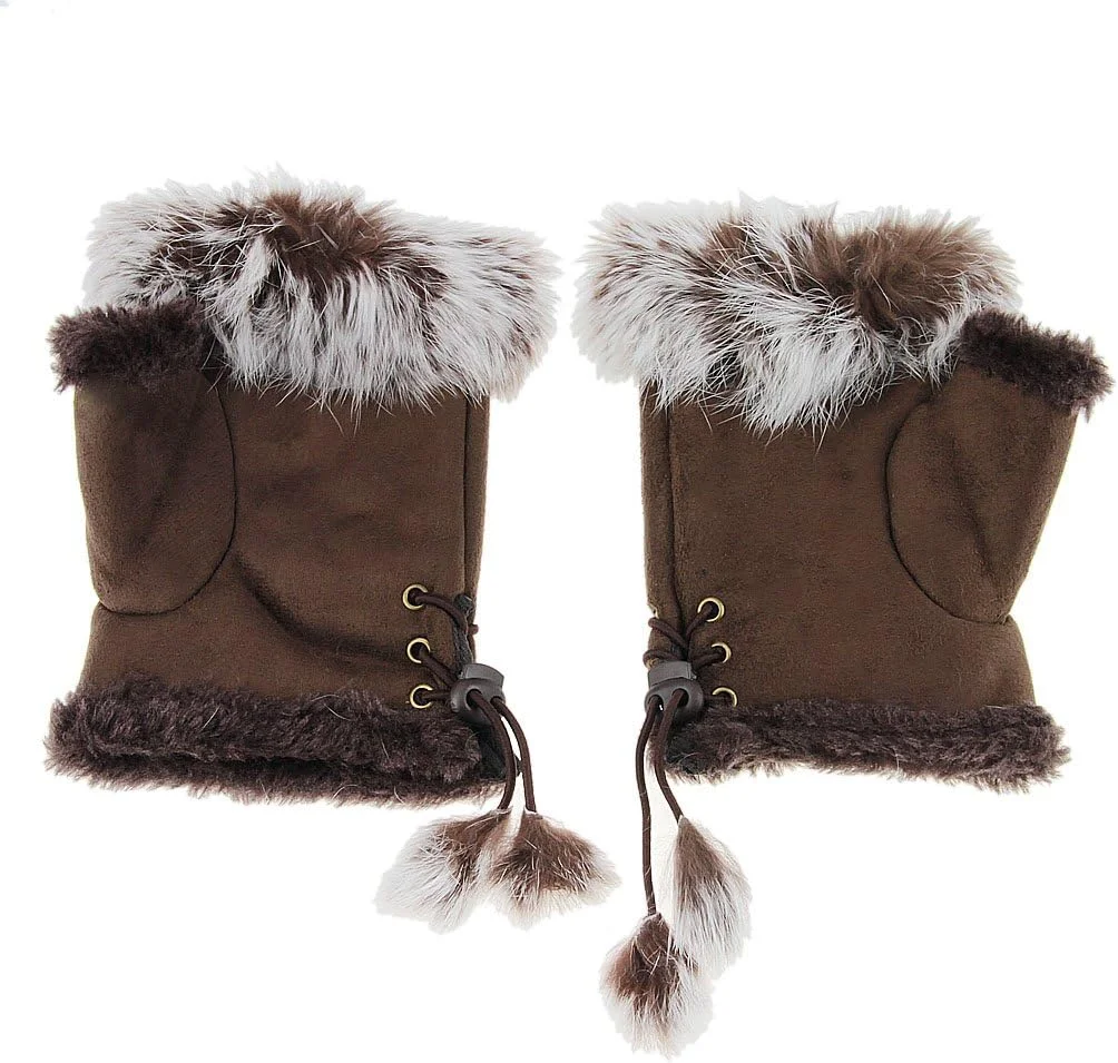 دستکش های بدون انگشت زنانه، دستکش های زمستانی دخترانه، دستکش های ضخیم جیر با بند الاستیک، تزیین کرکی، دستکش های نرم نیمه انگشتی قابل تنظیم، مناسب برای تایپ، پوشش مچ دست برای دوچرخه سواری/اسکی/ورزش های فضای باز دستکش های بدون انگشت زنانه، دستکش های زمستانی دخترانه، دستکش های ضخیم جیر با بند الاستیک، تزیین کرکی، دستکش های نرم نیمه انگشتی قابل تنظیم، مناسب برای تایپ، پوشش مچ دست برای دوچرخه سواری/اسکی/ورزش های فضای باز