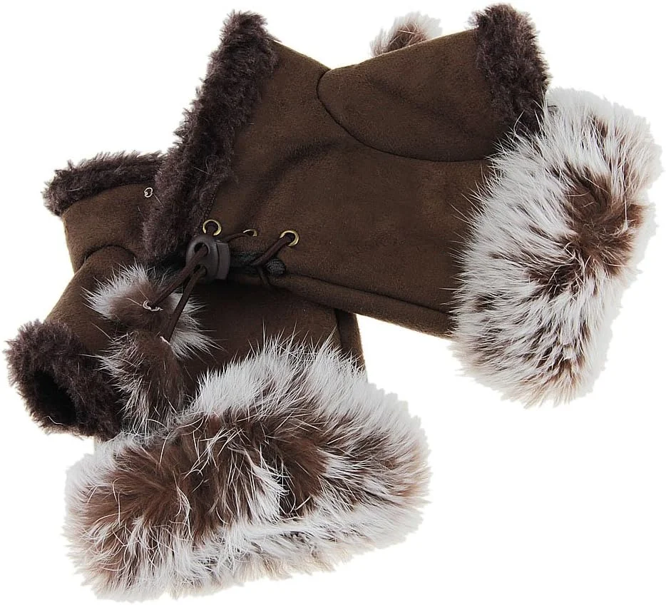 دستکش های بدون انگشت زنانه، دستکش های زمستانی دخترانه، دستکش های ضخیم جیر با بند الاستیک، تزیین کرکی، دستکش های نرم نیمه انگشتی قابل تنظیم، مناسب برای تایپ، پوشش مچ دست برای دوچرخه سواری/اسکی/ورزش های فضای باز دستکش های بدون انگشت زنانه، دستکش های زمستانی دخترانه، دستکش های ضخیم جیر با بند الاستیک، تزیین کرکی، دستکش های نرم نیمه انگشتی قابل تنظیم، مناسب برای تایپ، پوشش مچ دست برای دوچرخه سواری/اسکی/ورزش های فضای باز