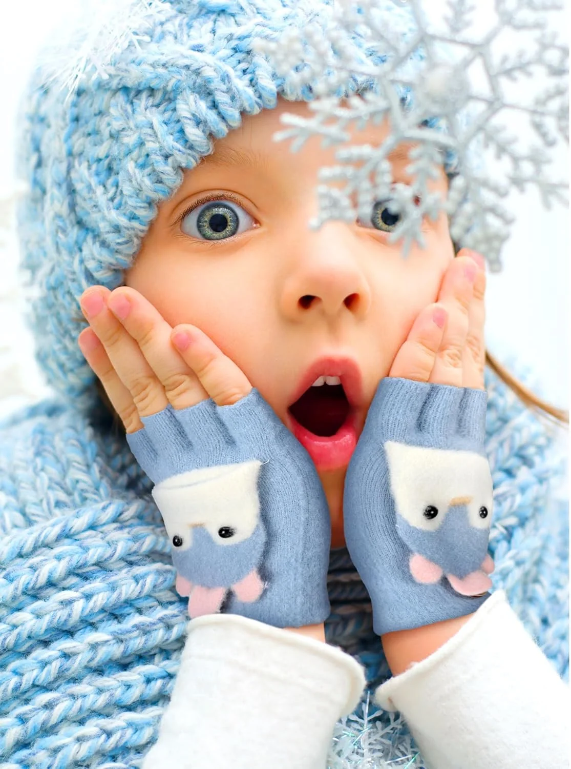 ست 3 جفت دستکش زمستانی زنانه، دستکش های بدون انگشت با طرح پنجه گربه و گوش خرگوش، دستکش های بافتنی گرم و ضد باد ست 3 جفت دستکش زمستانی زنانه، دستکش های بدون انگشت با طرح پنجه گربه و گوش خرگوش، دستکش های بافتنی گرم و ضد باد