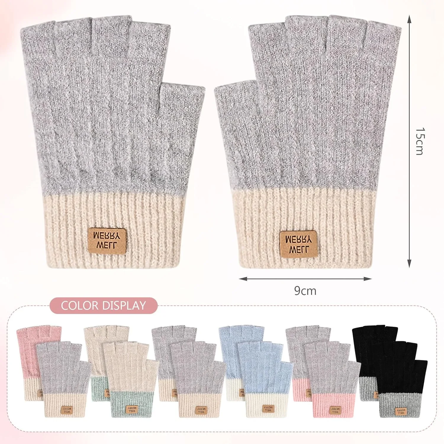 دستکش های بدون انگشت زنانه، دستکش های نیمه انگشتی گرم زمستانی، دستکش های بافتنی بدون انگشت برای تایپ و رانندگی دستکش های بدون انگشت زنانه، دستکش های نیمه انگشتی گرم زمستانی، دستکش های بافتنی بدون انگشت برای تایپ و رانندگی