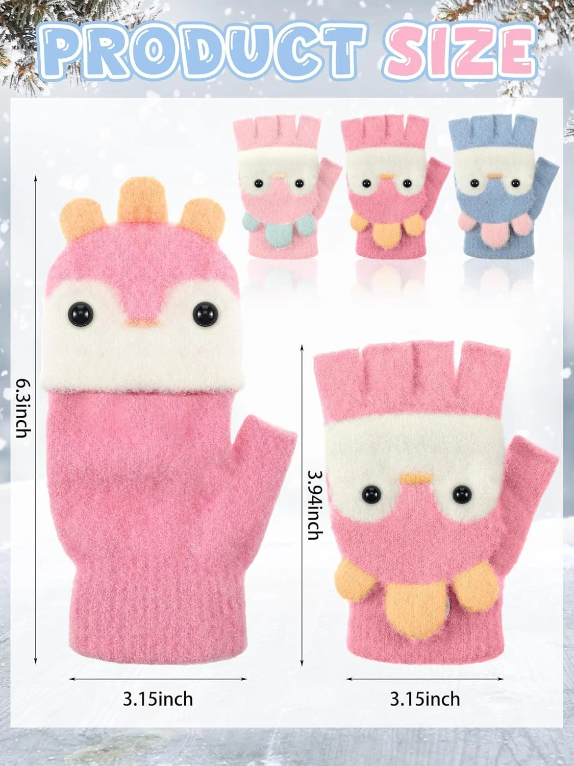 ست 3 جفت دستکش زمستانی زنانه، دستکش های بدون انگشت با طرح پنجه گربه و گوش خرگوش، دستکش های بافتنی گرم و ضد باد ست 3 جفت دستکش زمستانی زنانه، دستکش های بدون انگشت با طرح پنجه گربه و گوش خرگوش، دستکش های بافتنی گرم و ضد باد