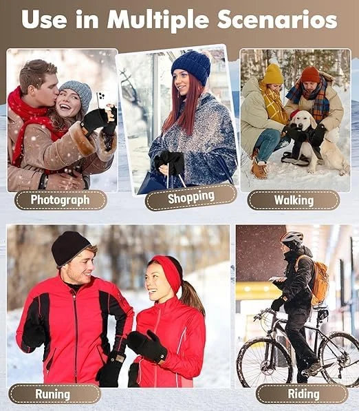 یک جفت دستکش زمستانی بدون انگشت برای مردان و زنان، دستکش پشمی با قابلیت تبدیل، دستکش بافتنی نیمه انگشتی گرم، نرم و راحت، سازگار با صفحه لمسی، برای هوای سرد یک جفت دستکش زمستانی بدون انگشت برای مردان و زنان، دستکش پشمی با قابلیت تبدیل، دستکش بافتنی نیمه انگشتی گرم، نرم و راحت، سازگار با صفحه لمسی، برای هوای سرد