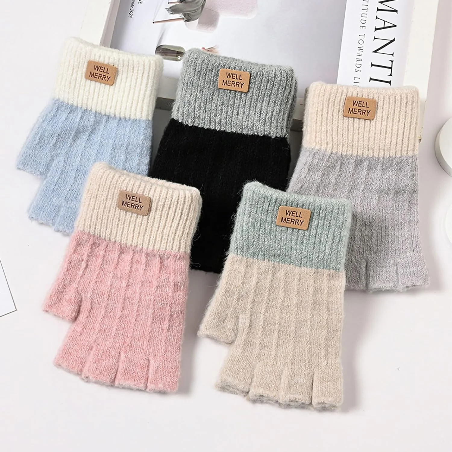 دستکش های بدون انگشت زنانه، دستکش های نیمه انگشتی گرم زمستانی، دستکش های بافتنی بدون انگشت برای تایپ و رانندگی دستکش های بدون انگشت زنانه، دستکش های نیمه انگشتی گرم زمستانی، دستکش های بافتنی بدون انگشت برای تایپ و رانندگی