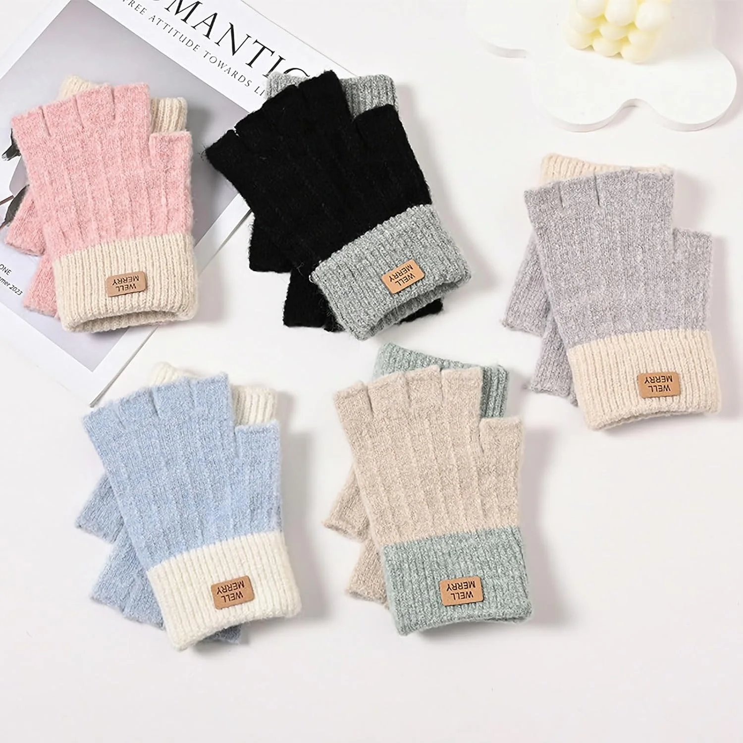 دستکش های بدون انگشت زنانه، دستکش های نیمه انگشتی گرم زمستانی، دستکش های بافتنی بدون انگشت برای تایپ و رانندگی دستکش های بدون انگشت زنانه، دستکش های نیمه انگشتی گرم زمستانی، دستکش های بافتنی بدون انگشت برای تایپ و رانندگی