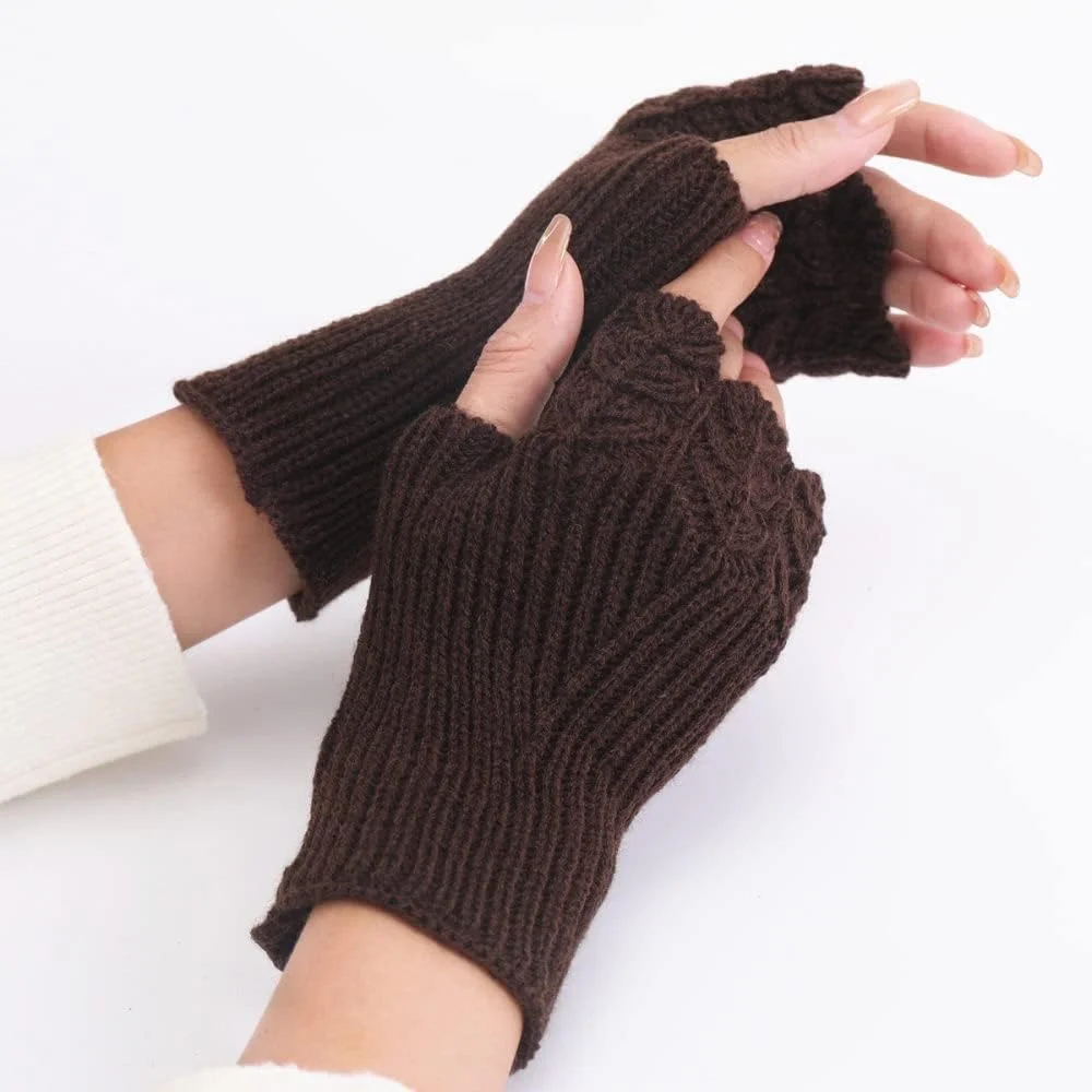دستکش های بدون انگشت زنانه - دستکش های گرم کننده بازوی زمستانی رنگ قهوه ای، ساق دست بافتنی، دستکش های نیم انگشتی، دستکش های کشی رنگ ثابت، دستکش های ترمه دستکش های بدون انگشت زنانه - دستکش های گرم کننده بازوی زمستانی رنگ قهوه ای، ساق دست بافتنی، دستکش های نیم انگشتی، دستکش های کشی رنگ ثابت، دستکش های ترمه