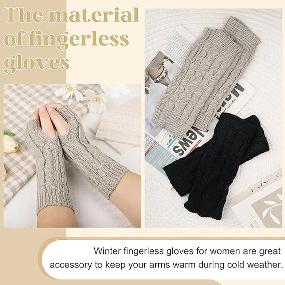 دستکش های بافتنی گرم زمستانی بدون انگشت زنانه، دستکش های بدون انگشت بافتنی دست دوز، دستکش های اسکلتی دستکش های بافتنی گرم زمستانی بدون انگشت زنانه، دستکش های بدون انگشت بافتنی دست دوز، دستکش های اسکلتی