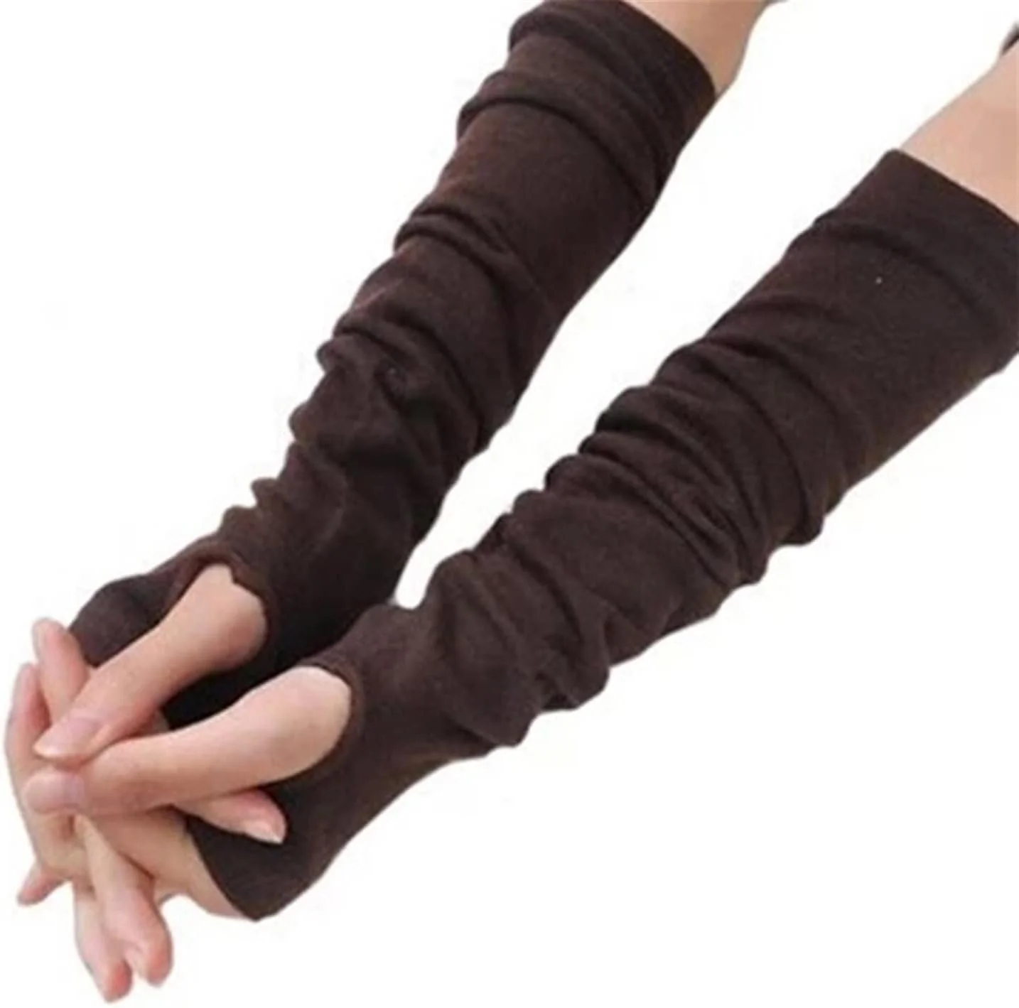 دستکش های زمستانی گرم زنانه Ellylian بلند تا بالای آرنج بدون انگشت با سوراخ انگشت شست، گرم نگهدارنده دست، آستین گرم کننده بدون انگشت دستکش های زمستانی گرم زنانه Ellylian بلند تا بالای آرنج بدون انگشت با سوراخ انگشت شست، گرم نگهدارنده دست، آستین گرم کننده بدون انگشت