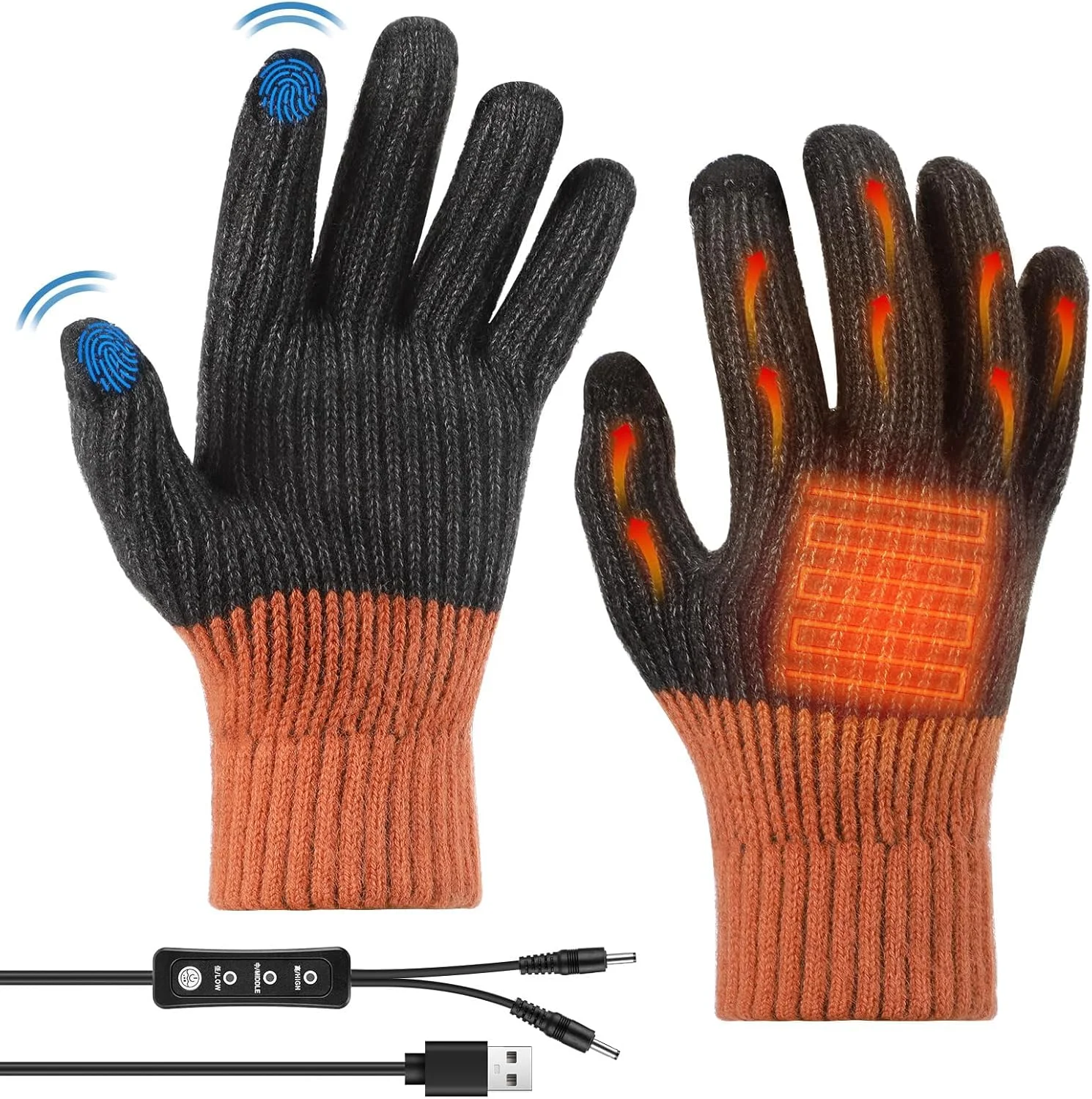 دستکش های گرمکن دار USB Excefore برای زنان و مردان، دستکش زمستانی گرم کننده برقی، بافتنی کشسان، دستکش حرارتی تمام انگشتی، دستکش گرم کننده برقی لپ تاپ با قابلیت لمس دو انگشتی، قابل شستشو، هدیه دستکش های گرمکن دار USB Excefore برای زنان و مردان، دستکش زمستانی گرم کننده برقی، بافتنی کشسان، دستکش حرارتی تمام انگشتی، دستکش گرم کننده برقی لپ تاپ با قابلیت لمس دو انگشتی، قابل شستشو، هدیه