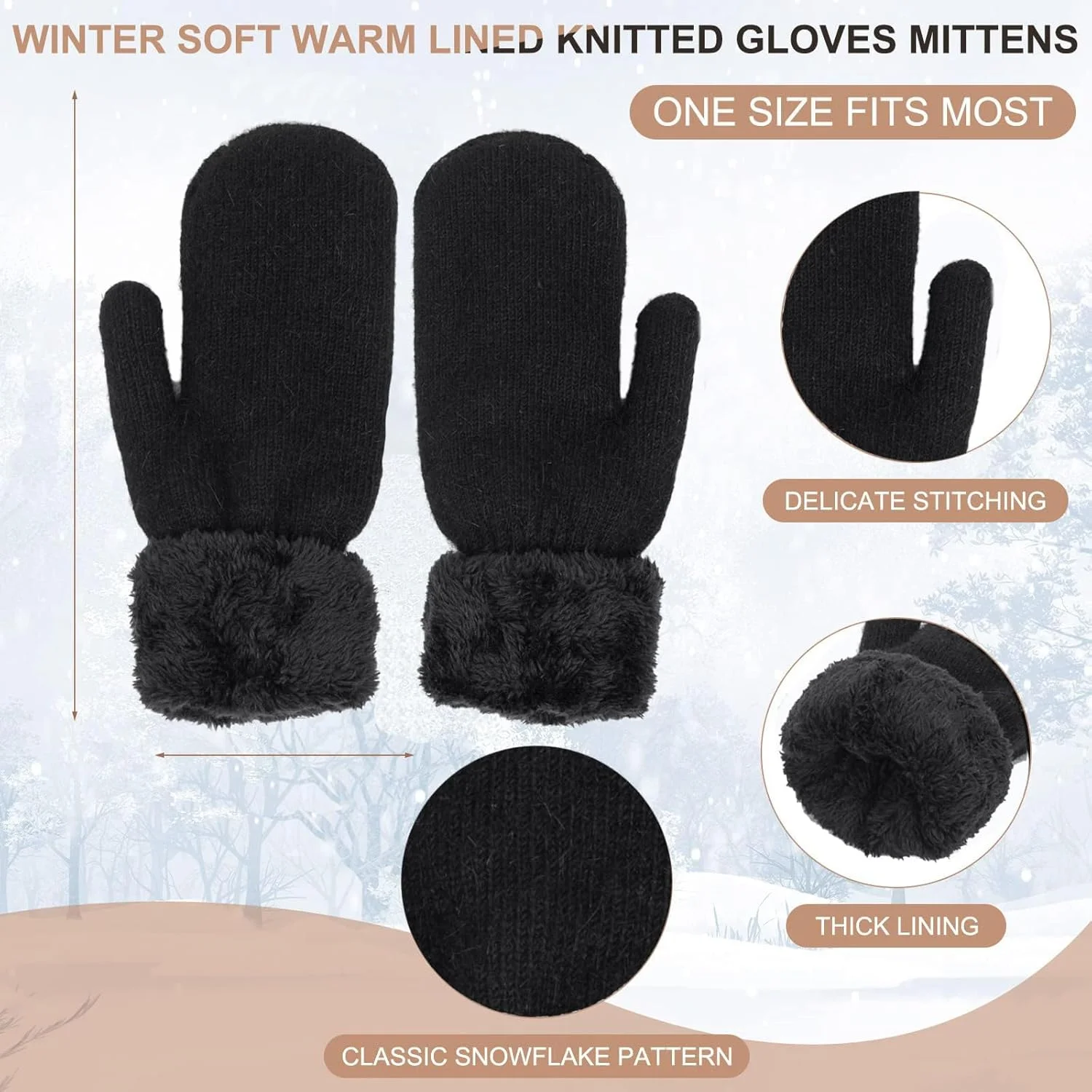 ایهاک دستکش زمستانی زنانه مردانه با آستر گرم - دستکش های بافتنی زمستانی دستکش های مناسب هوای سرد ایهاک دستکش زمستانی زنانه مردانه با آستر گرم - دستکش های بافتنی زمستانی دستکش های مناسب هوای سرد