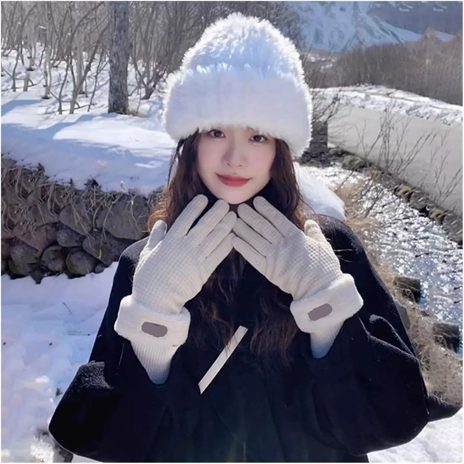 دستکش های زنانه مد روز، دستکش های بافتنی ضخیم و مخملی طرح وافل زمستانی مناسب فضای باز (صورتی) دستکش های زنانه مد روز، دستکش های بافتنی ضخیم و مخملی طرح وافل زمستانی مناسب فضای باز (صورتی)