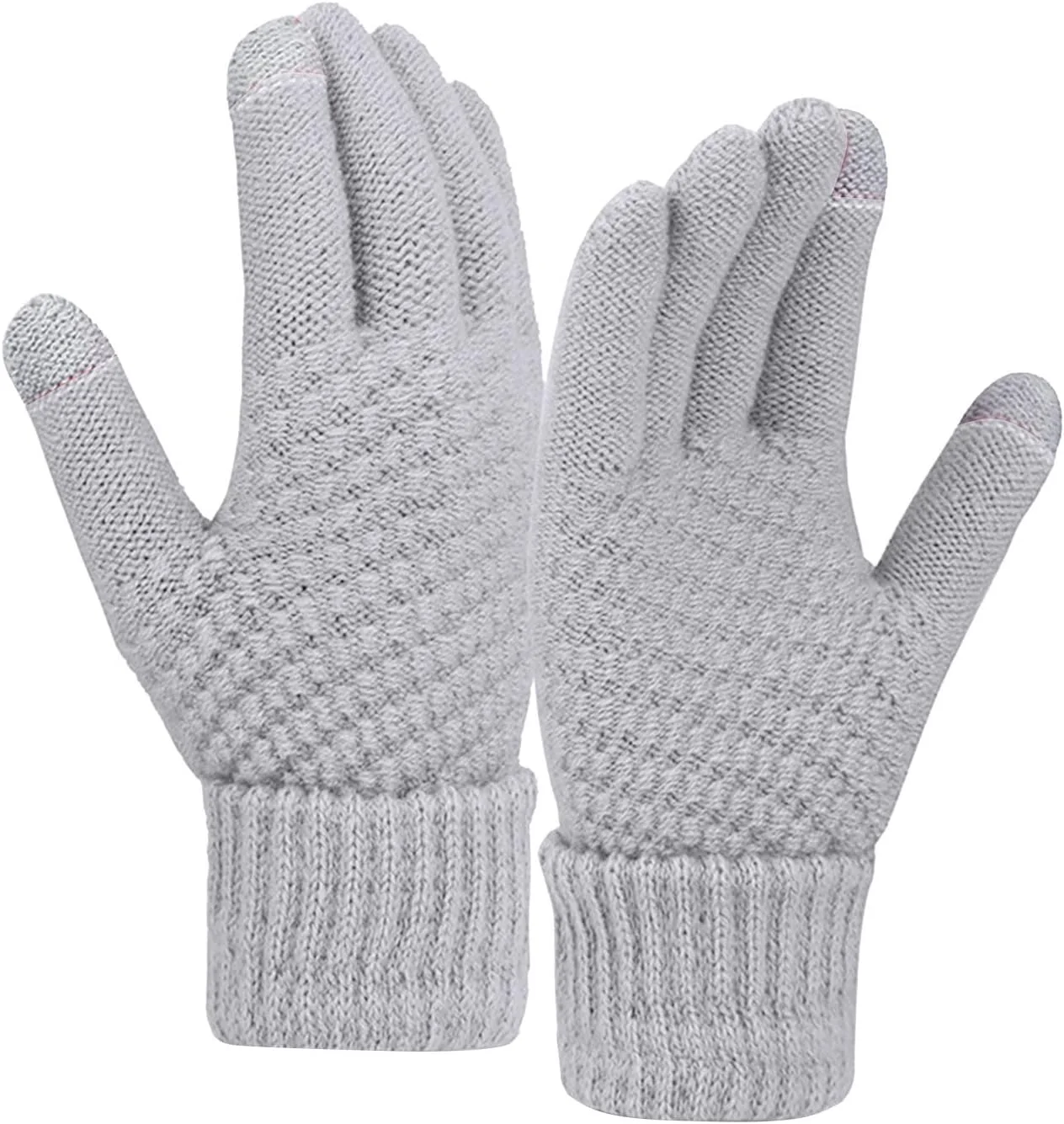 دستکش زمستانی Egmy برای مردان و زنان، دستکش بافتنی حرارتی گرم ضد لغزش با پوشش پشمی مناسب هوای سرد برای دویدن، رانندگی و پیاده روی دستکش زمستانی Egmy برای مردان و زنان، دستکش بافتنی حرارتی گرم ضد لغزش با پوشش پشمی مناسب هوای سرد برای دویدن، رانندگی و پیاده روی