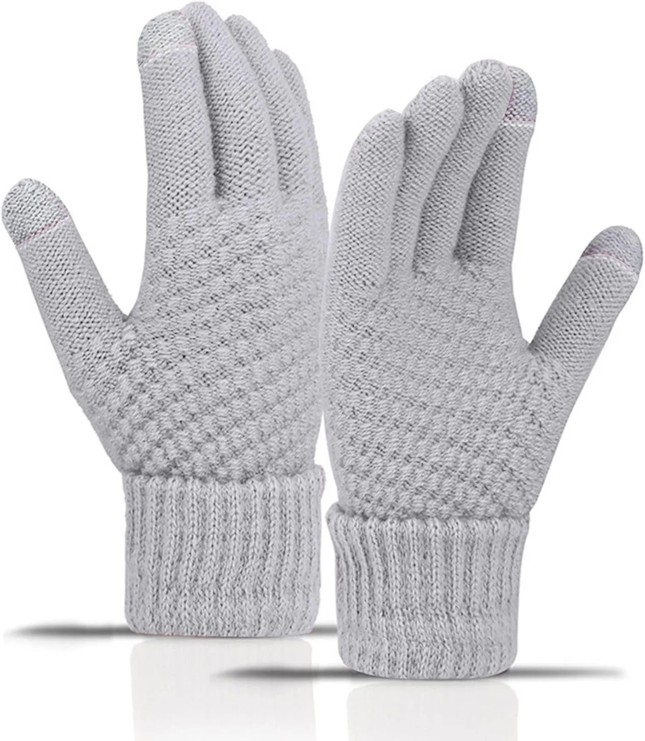 دستکش زمستانی Egmy برای مردان و زنان، دستکش بافتنی حرارتی گرم ضد لغزش با پوشش پشمی مناسب هوای سرد برای دویدن، رانندگی و پیاده روی دستکش زمستانی Egmy برای مردان و زنان، دستکش بافتنی حرارتی گرم ضد لغزش با پوشش پشمی مناسب هوای سرد برای دویدن، رانندگی و پیاده روی